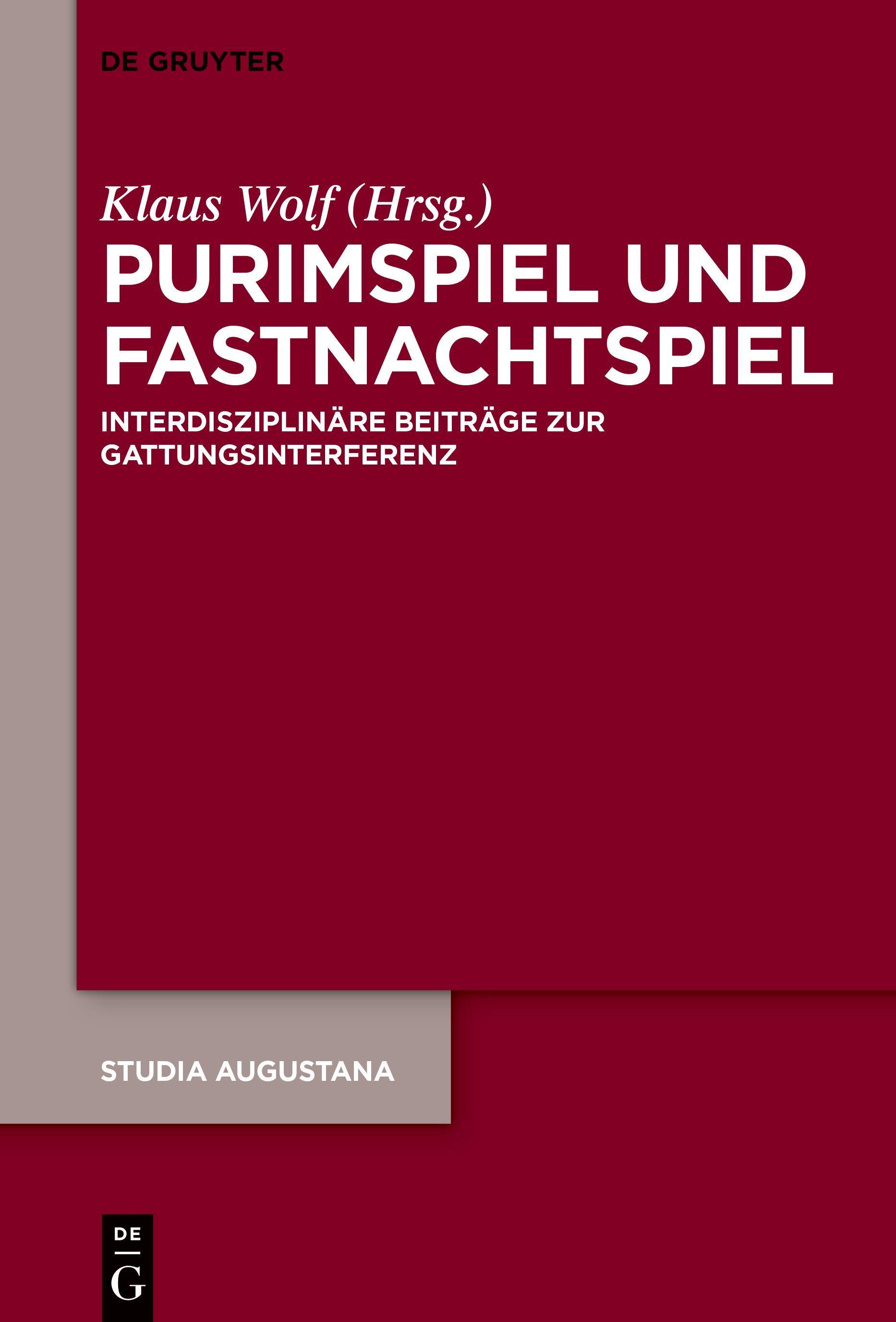 Vorderes Coverbild Purimspiel und Fastnachtspiel