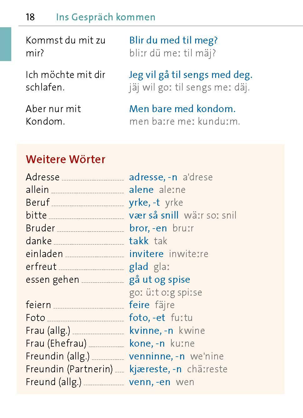 Beispielinhalt (Bild) Langenscheidt Universal-Sprachführer Norwegisch