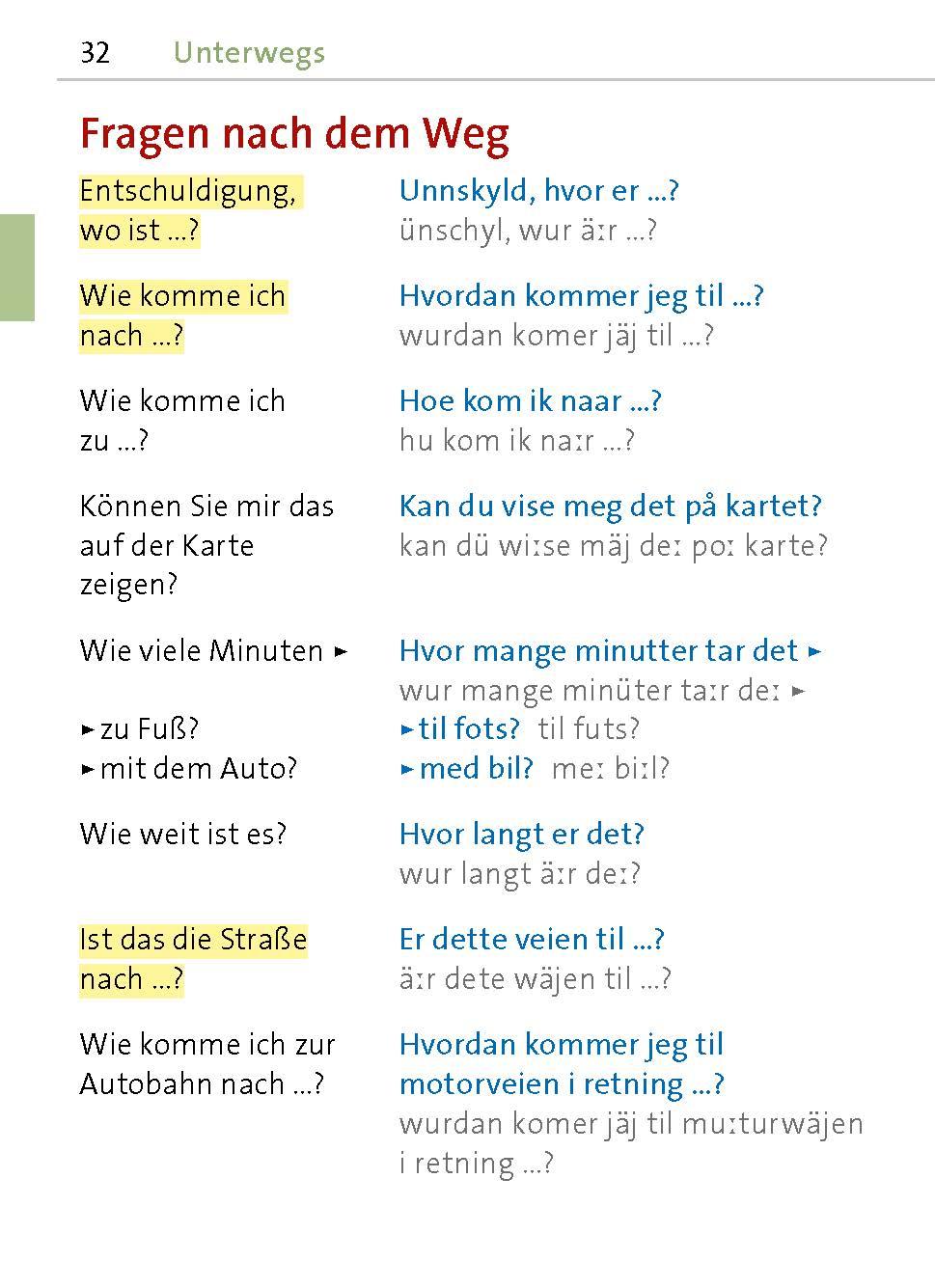 Beispielinhalt (Bild) Langenscheidt Universal-Sprachführer Norwegisch