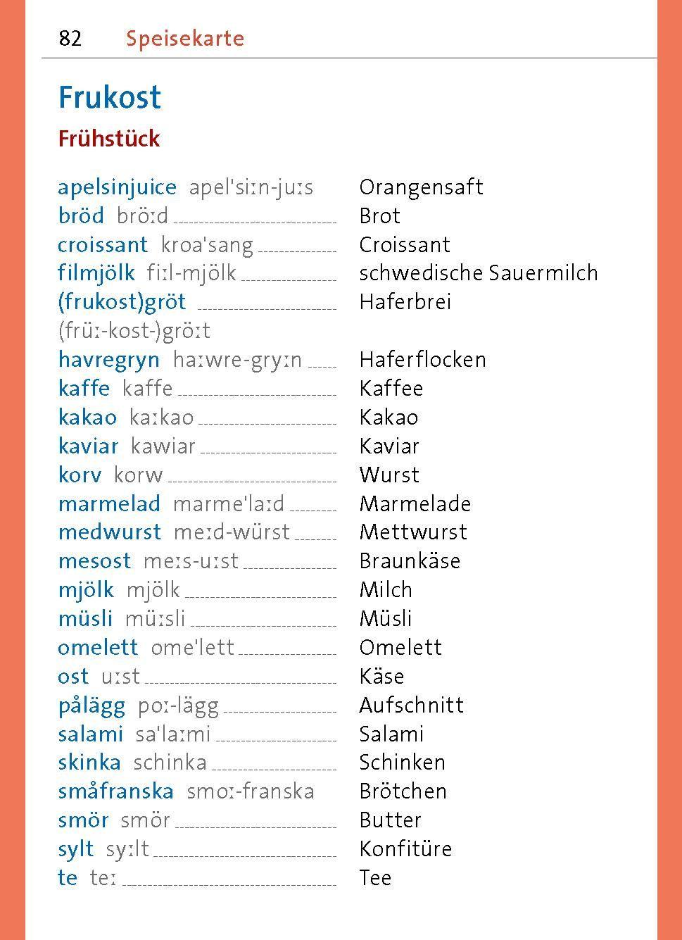 Beispielinhalt (Bild) Langenscheidt Universal-Sprachführer Schwedisch