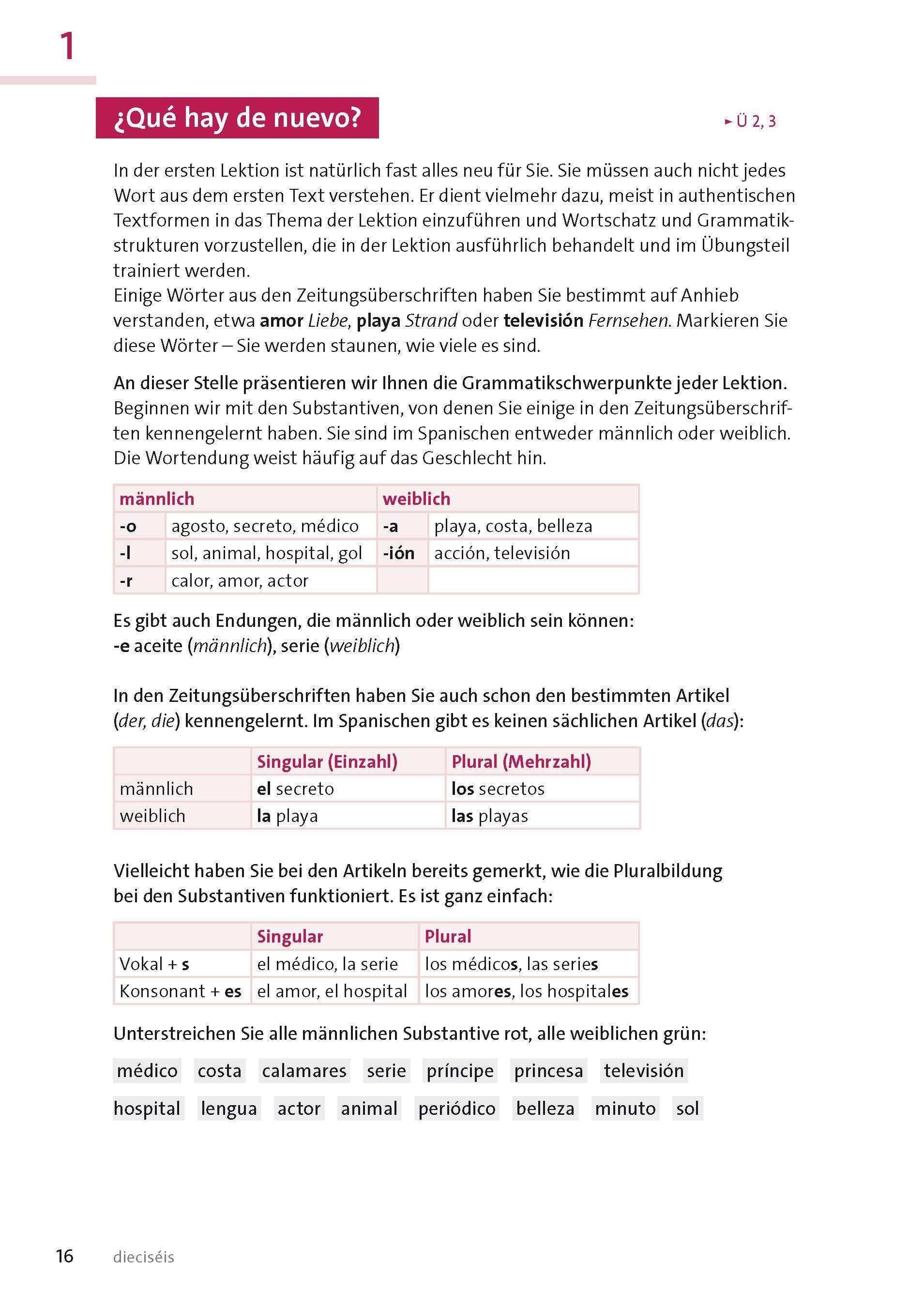 Beispielinhalt (Bild) Langenscheidt Sprachk. mit System Spanisch