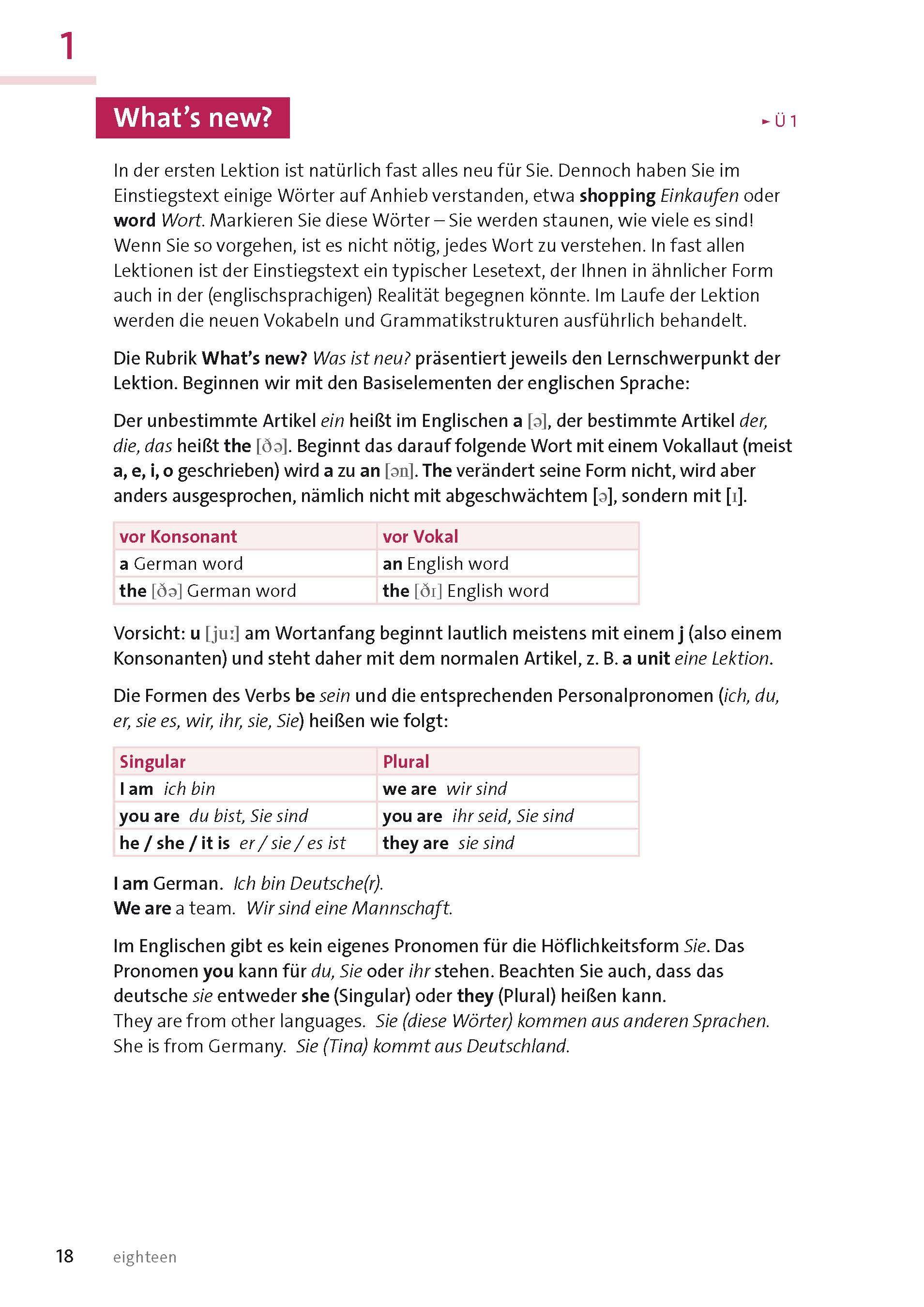 Beispielinhalt (Bild) Langenscheidt Sprachkurs mit System Englisch