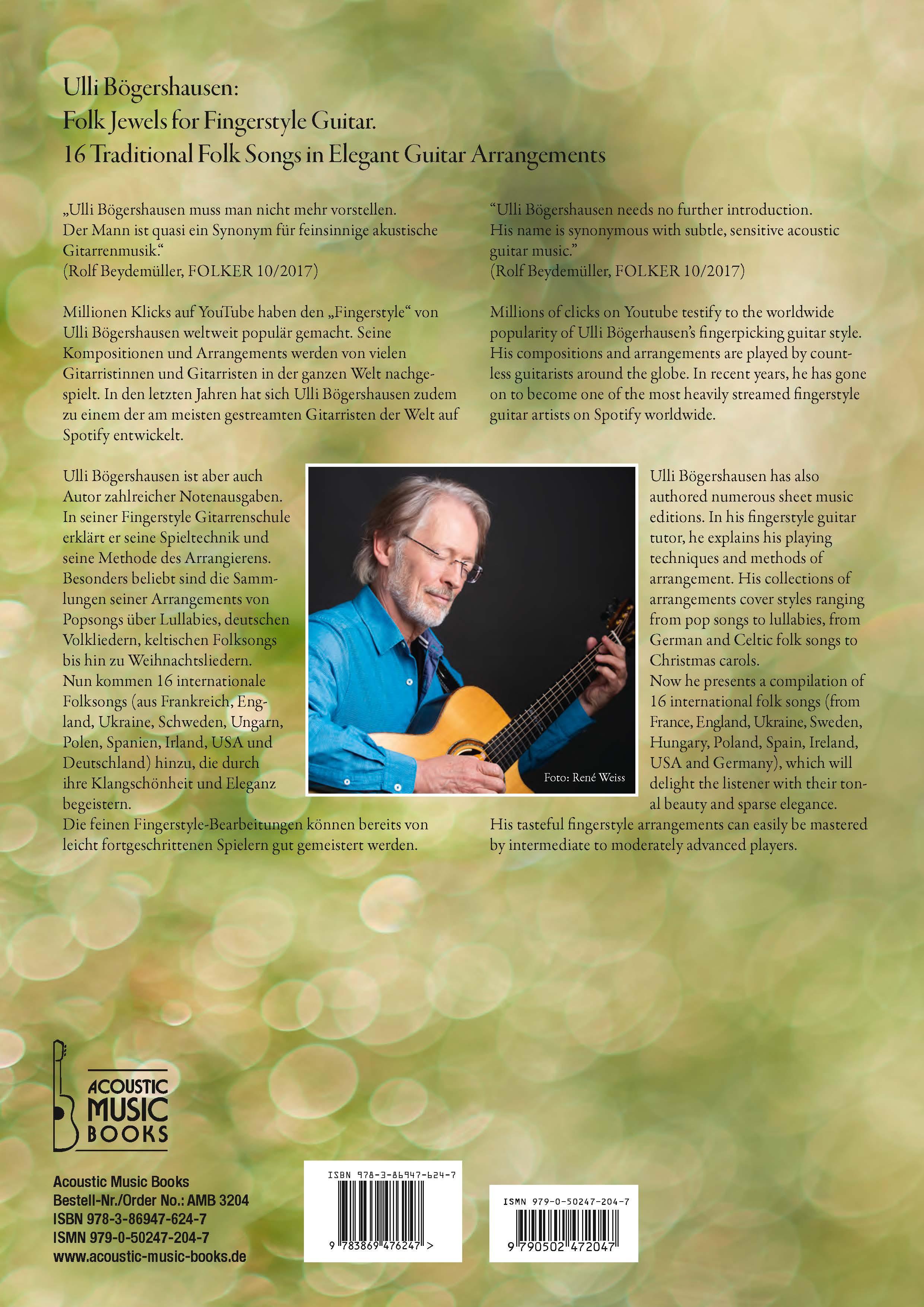 Rückseitencover Folk Jewels for Fingerstyle Guitar.
