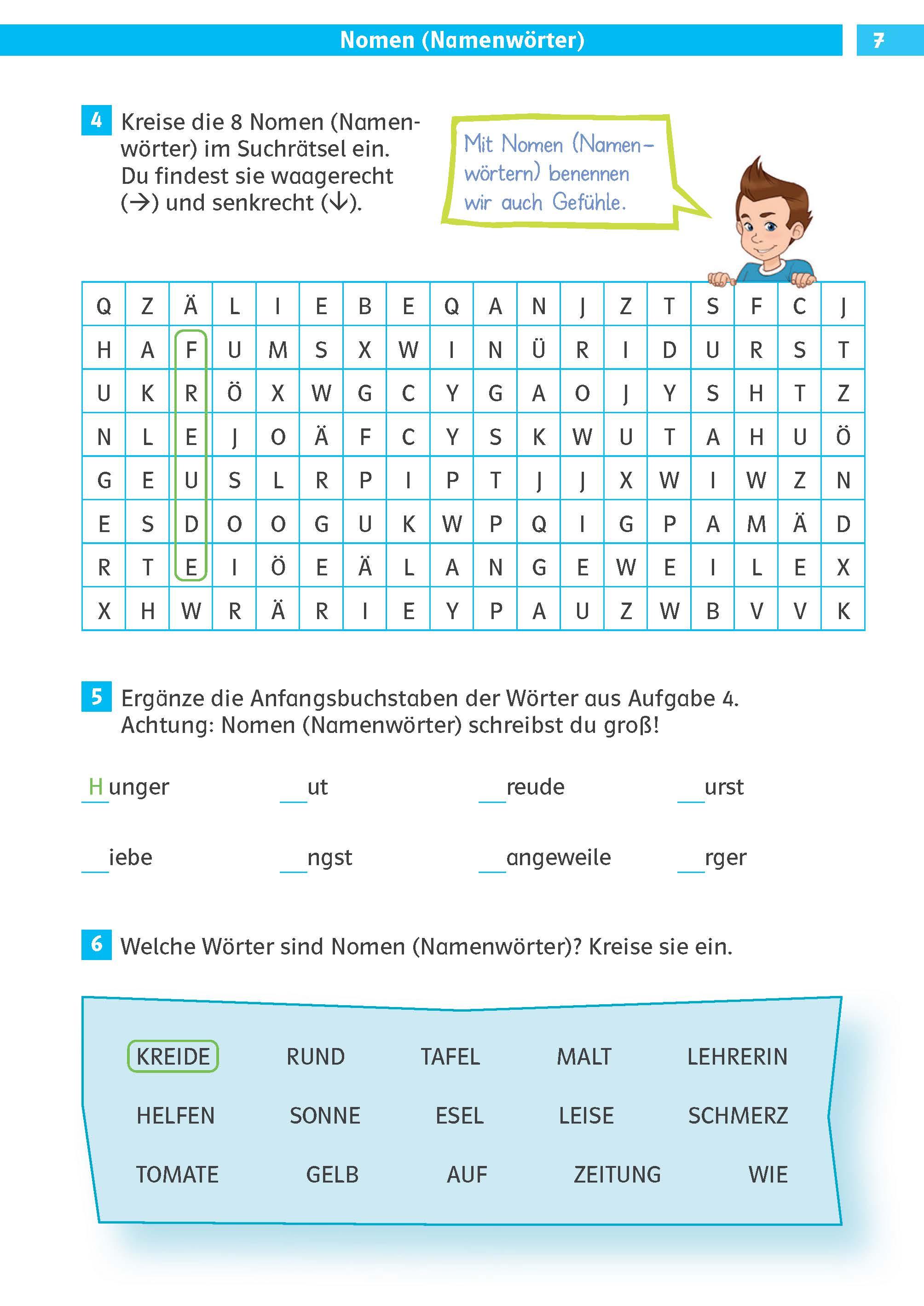 Beispielinhalt (Bild) Die Deutsch-Helden Grammatik 2. Klasse