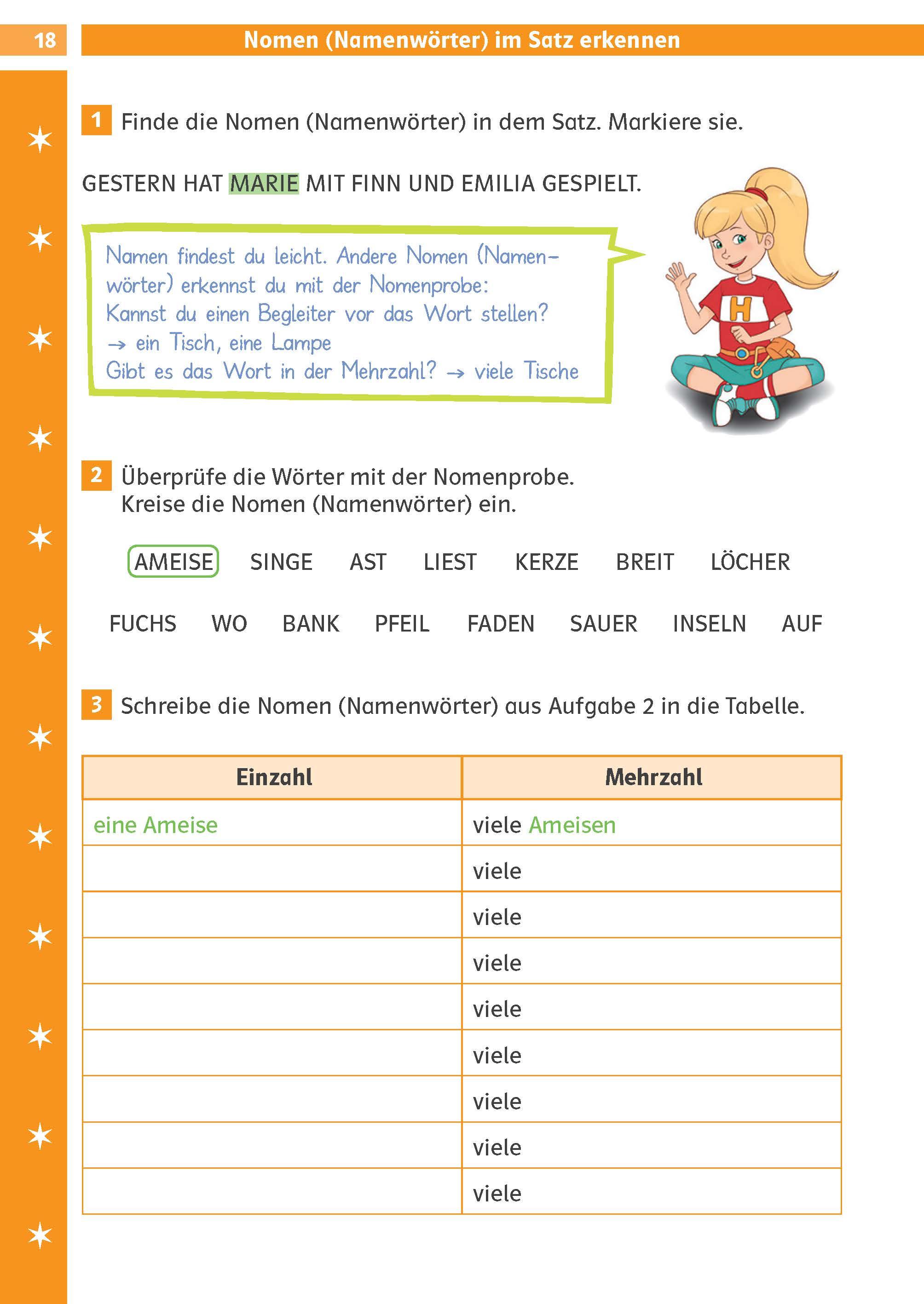 Beispielinhalt (Bild) Die Deutsch-Helden Grammatik 2. Klasse