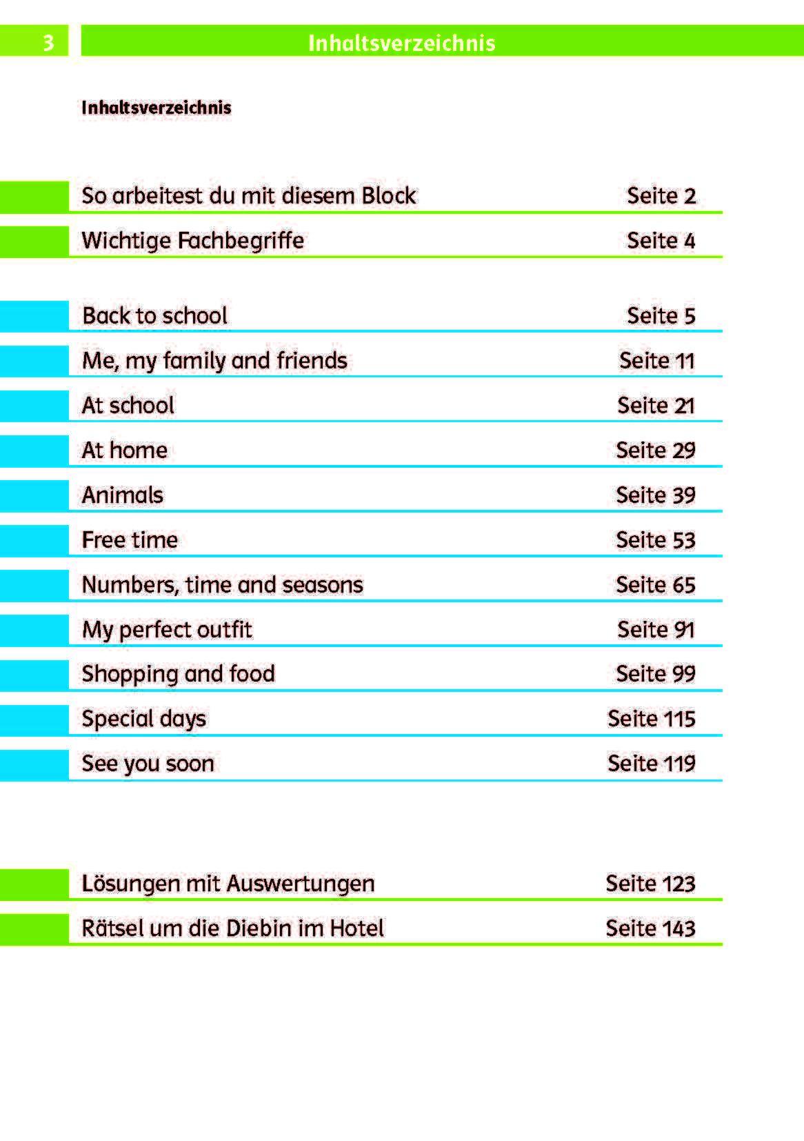 Beispielinhalt (Bild) Die Englisch-Helden Englisch-Testblock So gut bin ich! 4. Klasse