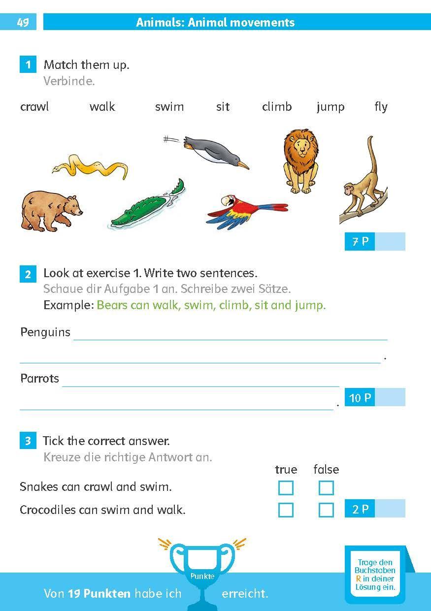 Beispielinhalt (Bild) Die Englisch-Helden Englisch-Testblock So gut bin ich! 4. Klasse