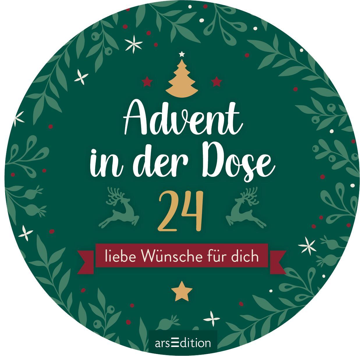 Beispielinhalt (Bild) Advent in der Dose. 24 liebe Wünsche für dich