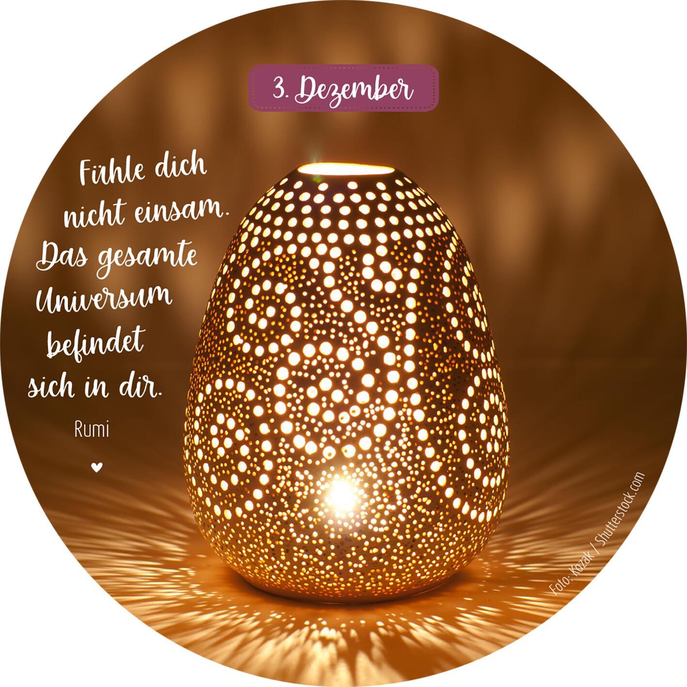 Beispielinhalt (Bild) Adventskalender in der Dose. 24 Dankbarkeitsmantras für den Advent