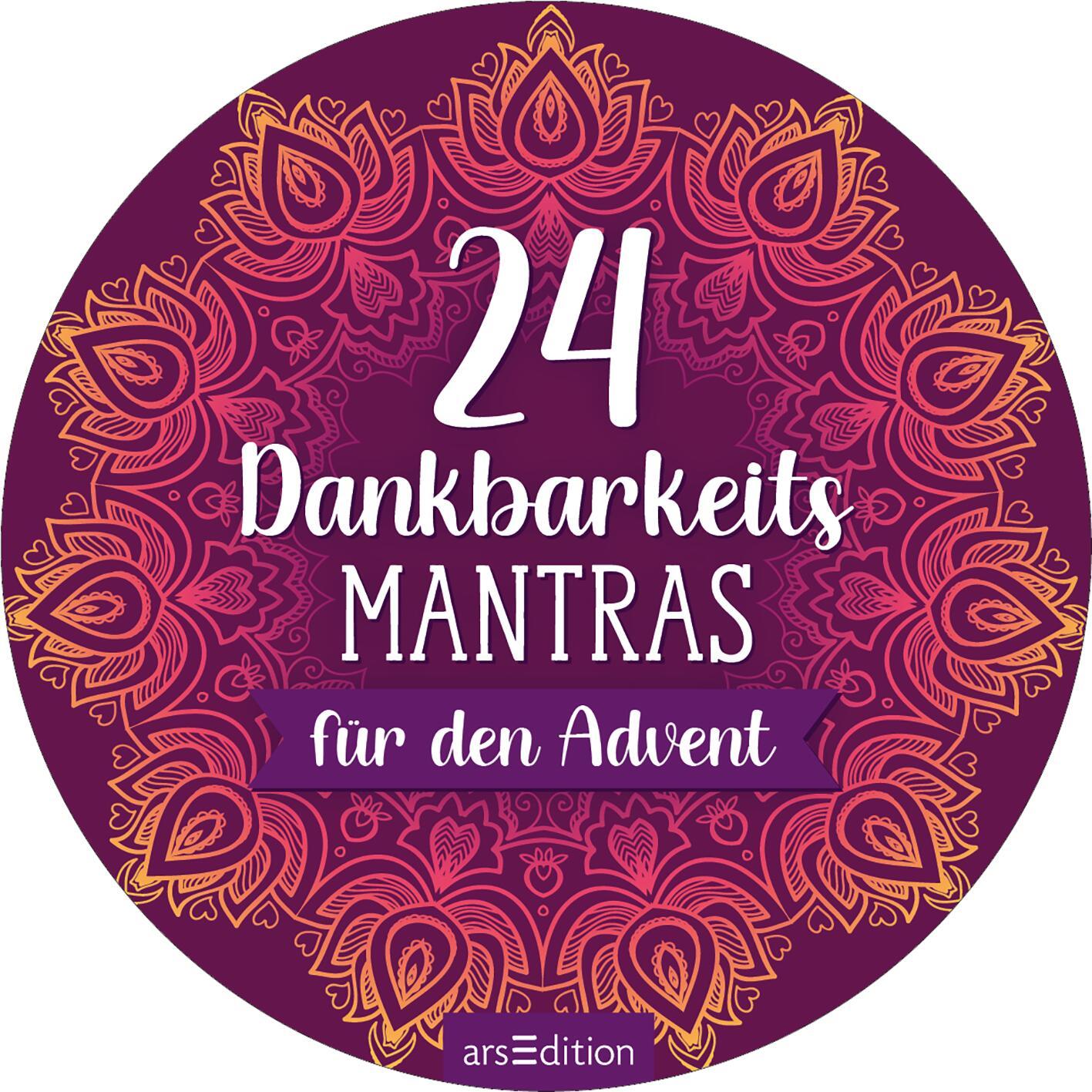 Beispielinhalt (Bild) Adventskalender in der Dose. 24 Dankbarkeitsmantras für den Advent