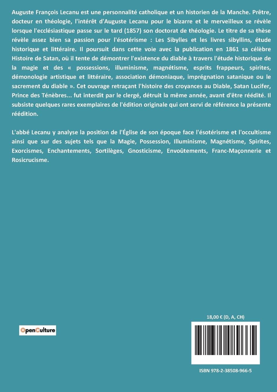 Rückseitencover Histoire de Satan