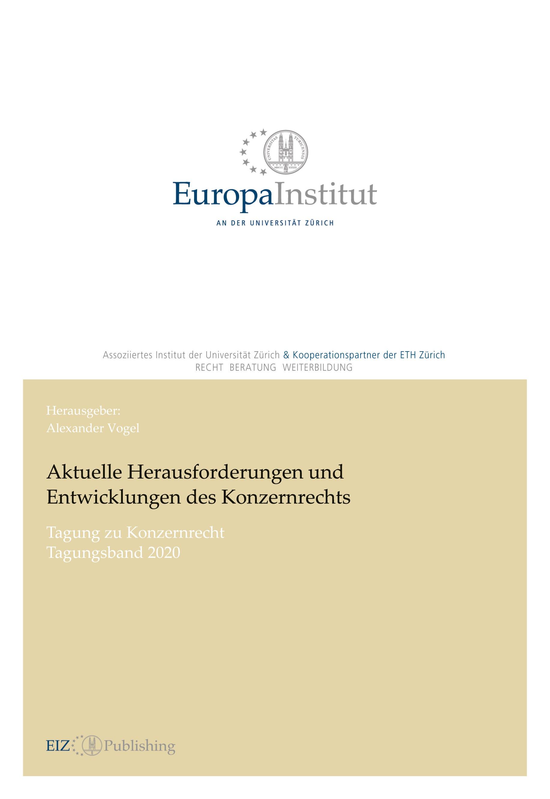 Vorderes Coverbild Aktuelle Herausforderungen und Entwicklungen des Konzernrechts