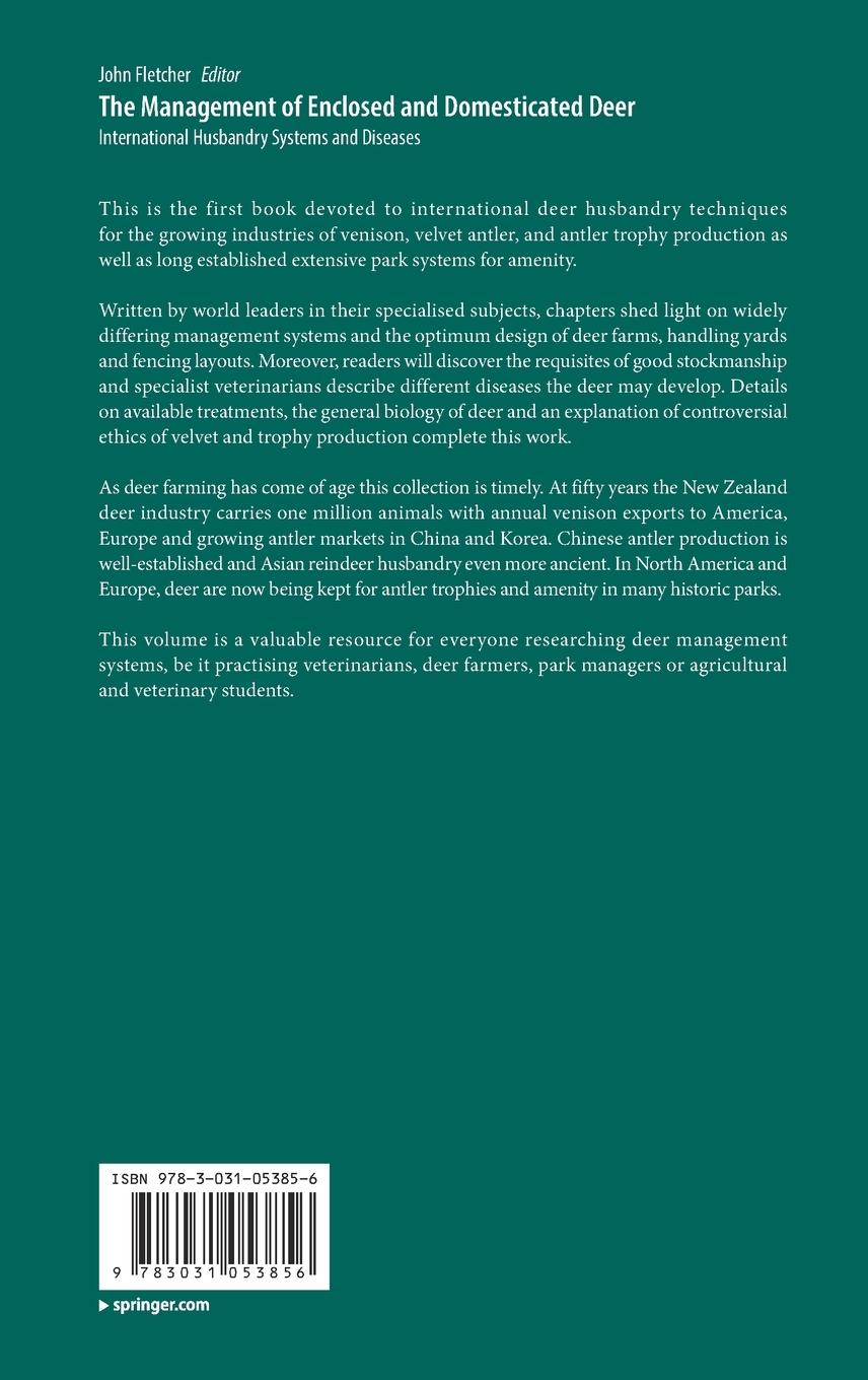 Rückseitencover The Management of Enclosed and Domesticated Deer