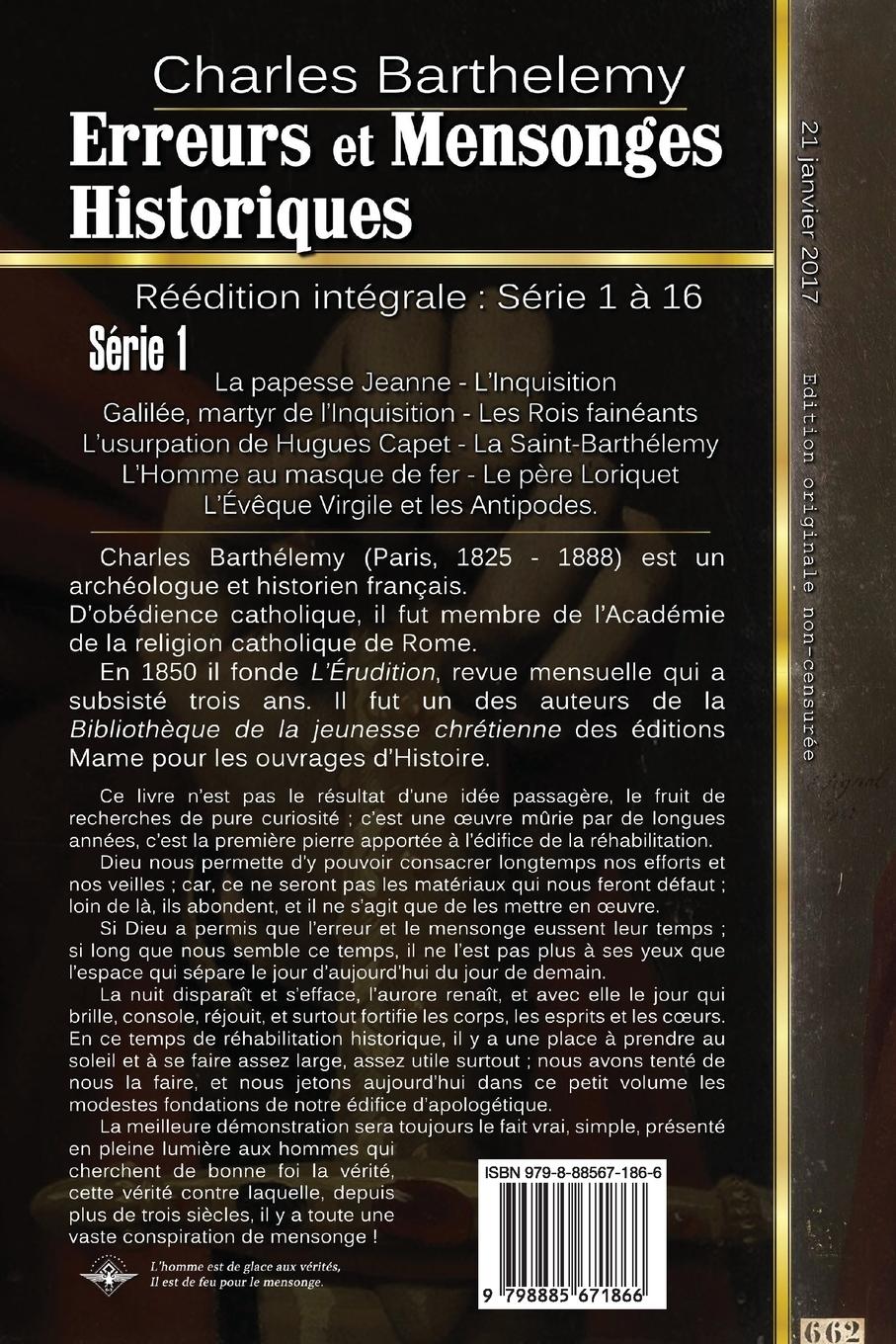 Rückseitencover Erreurs et mensonges historiques Série 1