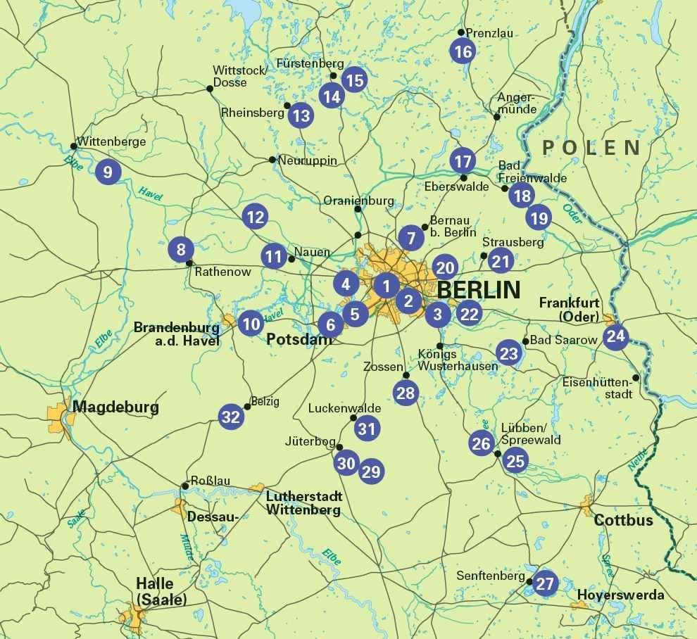 Beispielinhalt (Bild) Berlin und Umland RadLandLust, 32 Lieblingstouren, E-Bike-geeignet, mit Knotenpunkten und Wohnmobilstellplätzen, GPS-Tracks-Download