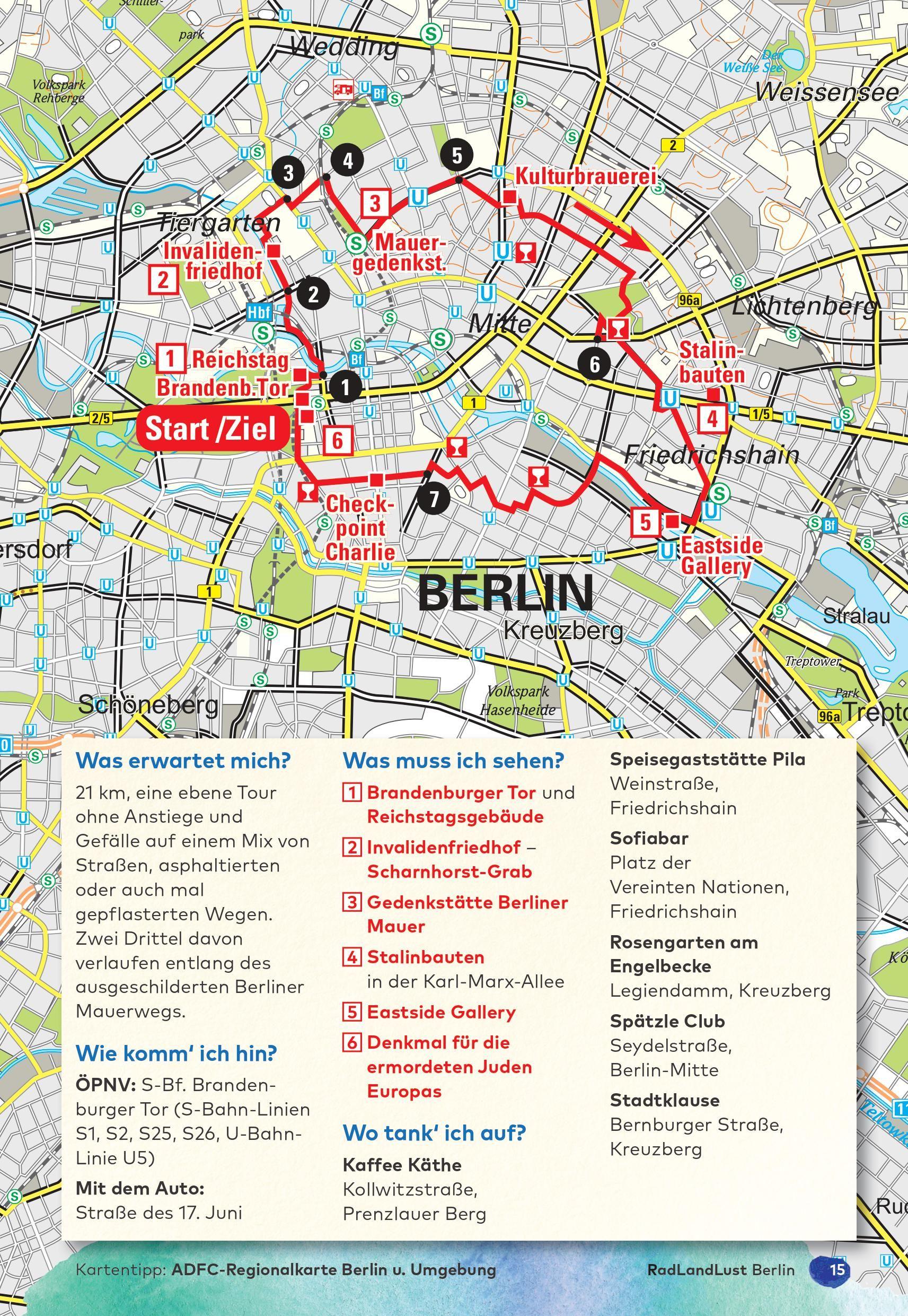 Beispielinhalt (Bild) Berlin und Umland RadLandLust, 32 Lieblingstouren, E-Bike-geeignet, mit Knotenpunkten und Wohnmobilstellplätzen, GPS-Tracks-Download