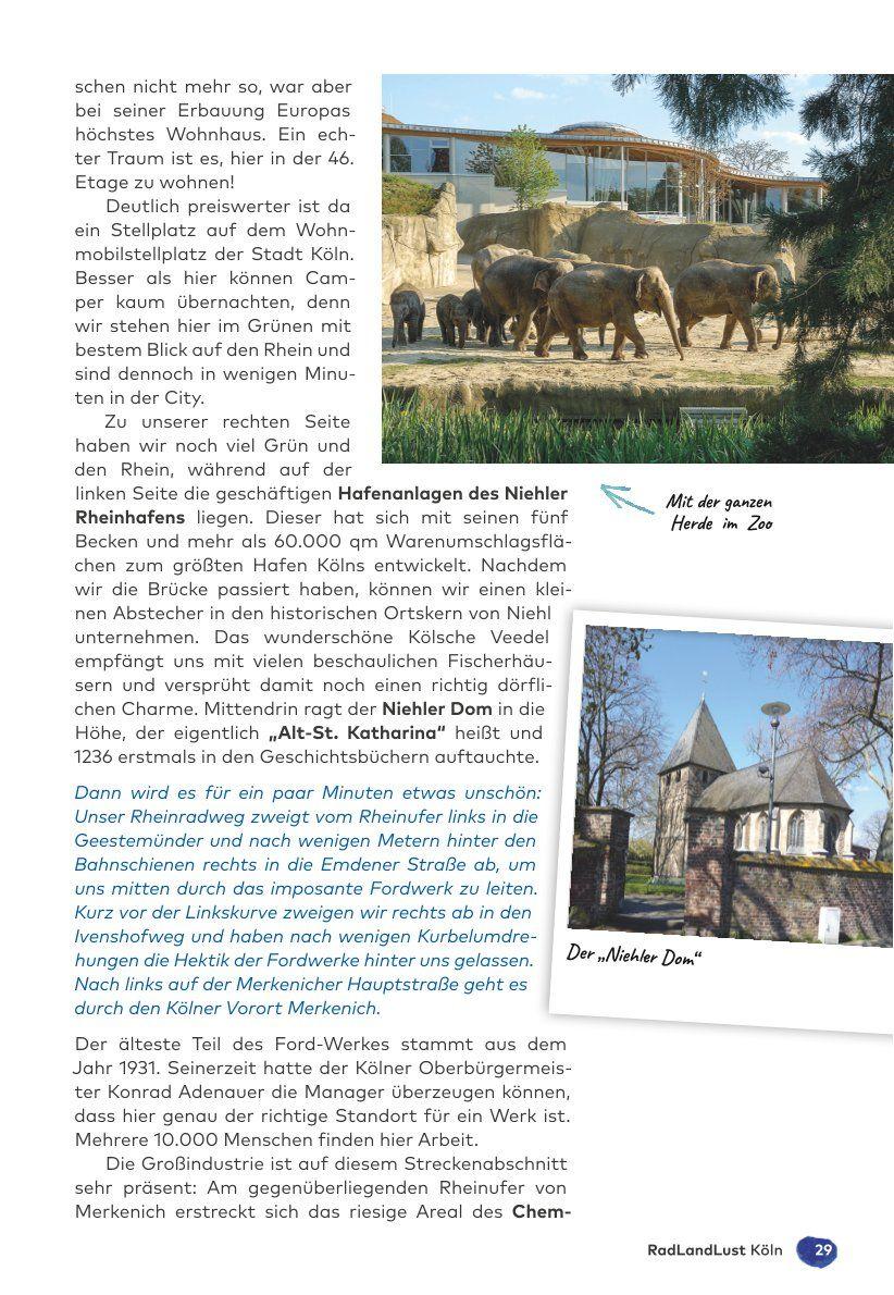Beispielinhalt (Bild) Köln und Rheinland RadLandLust, 30 Lieblings-Radtouren, E-Bike-geeignet mit Knotenpunkten und Wohnmobilstellplätze, GPS-Tracks-Download
