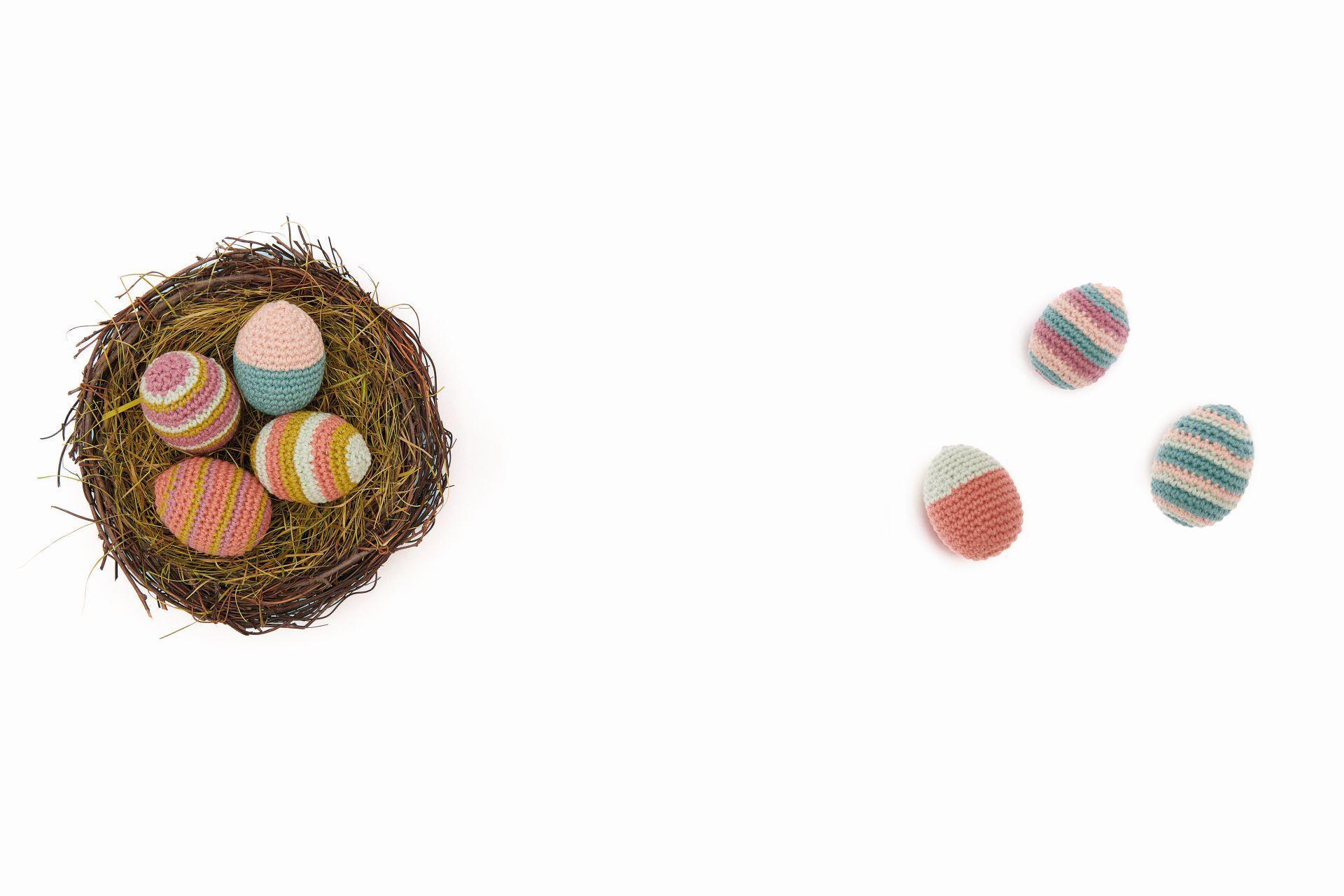 Beispielinhalt (Bild) Ricorumi Häkelset "Ostereier Earthy"