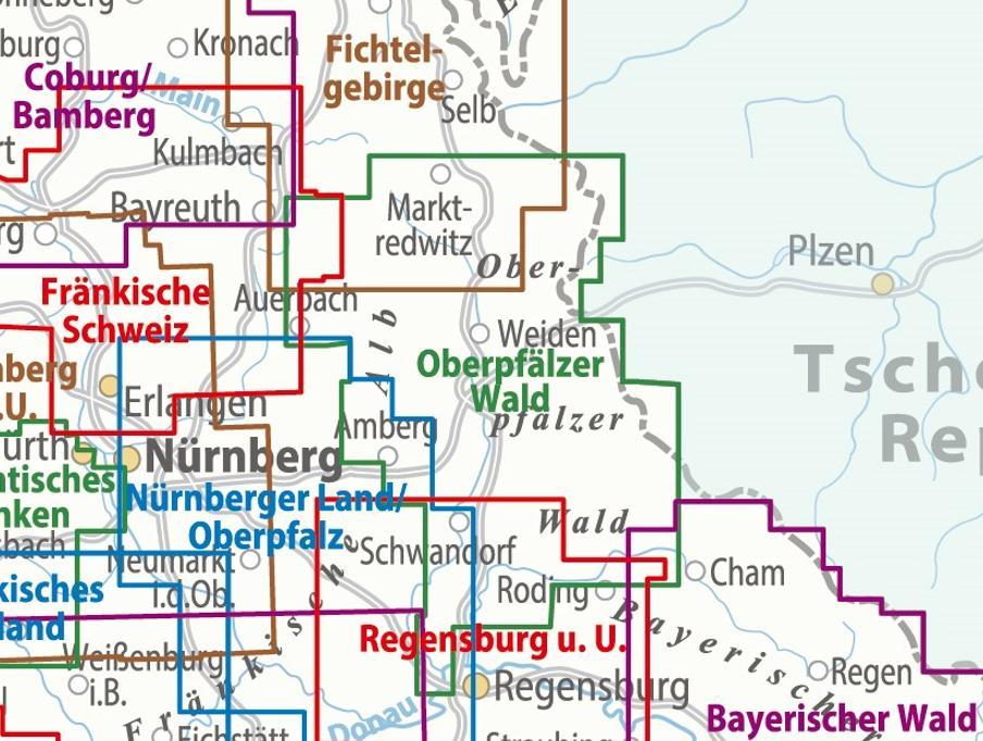 Beispielinhalt (Bild) ADFC-Regionalkarte Traumhafte E-Bike-Touren im Oberpfälzer Wald, 1:75.000, mit Tagestourenvorschlägen, reiß- und wetterfest, GPS-Tracks-Download