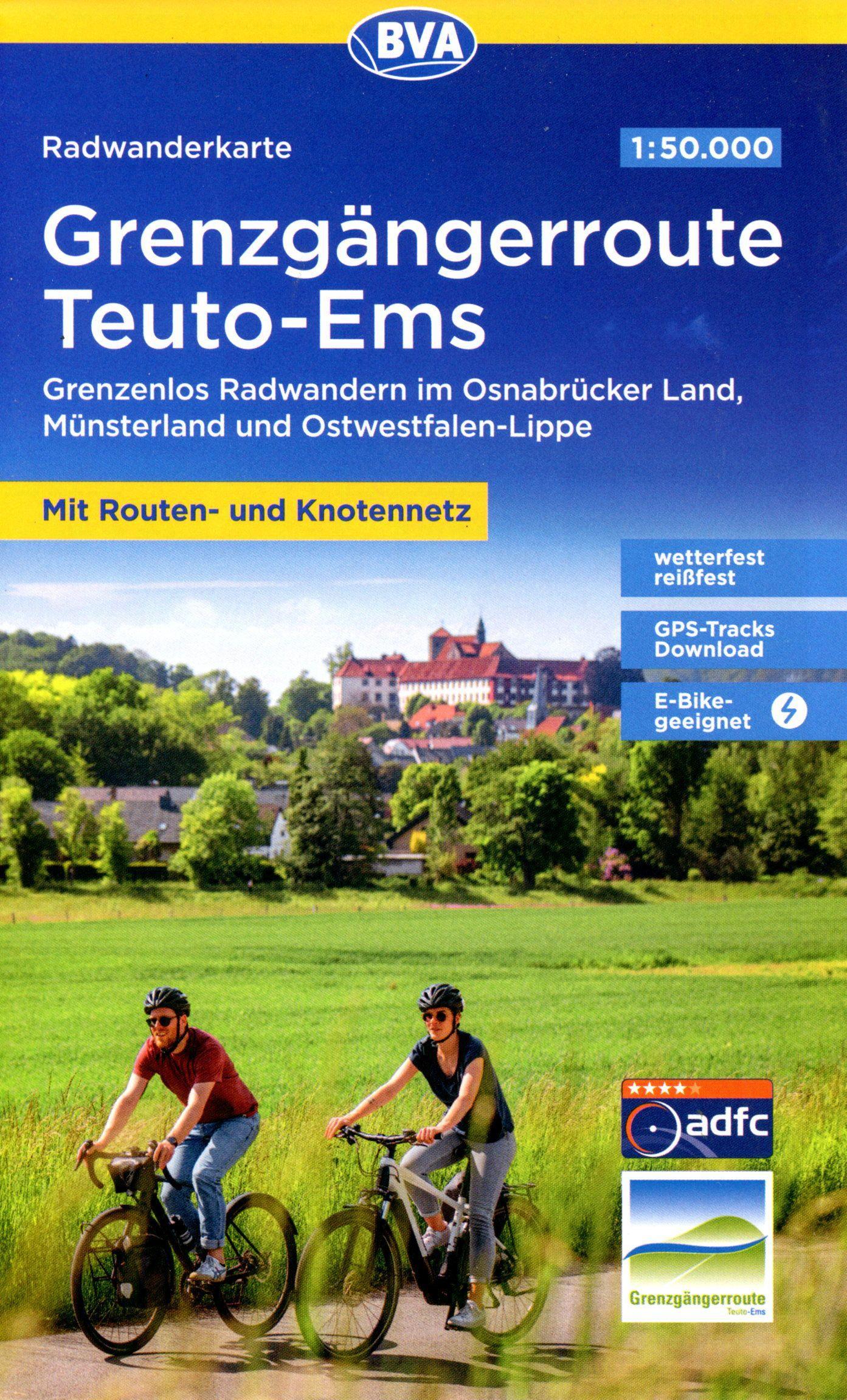 Vorderes Coverbild Radwanderkarte BVA Radwandern auf der Grenzgängerroute Teuto-Ems 1:50.000, reiß- und wetterfest, GPS-Tracks Download