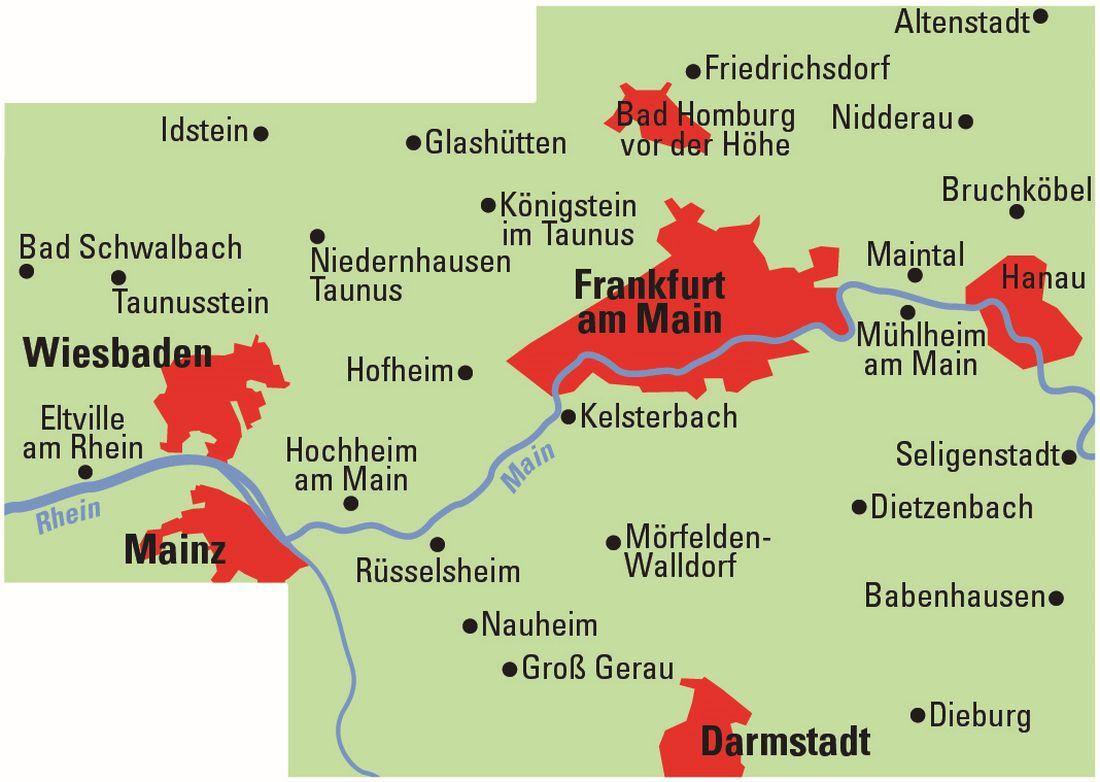 Beispielinhalt (Bild) ADFC-Regionalkarte Frankfurt a. M. Wiesbaden /Darmstadt, 1:50.000, mit Tagestourenvorschlägen, reiß- und wetterfest, E-Bike-geeignet, GPS-Tracks-Download