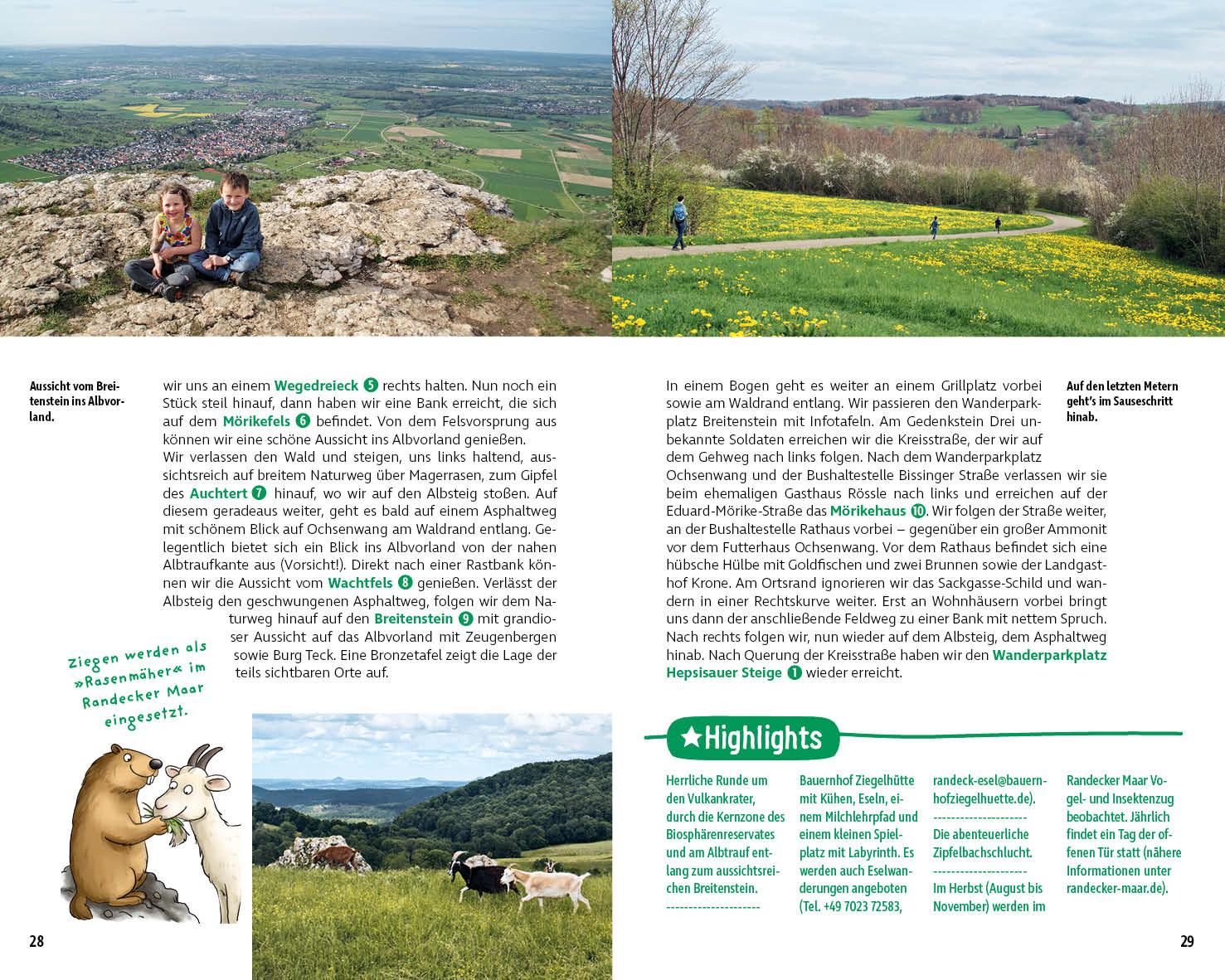 Beispielinhalt (Bild) ErlebnisWandern mit Kindern Schwäbische Alb Ost: