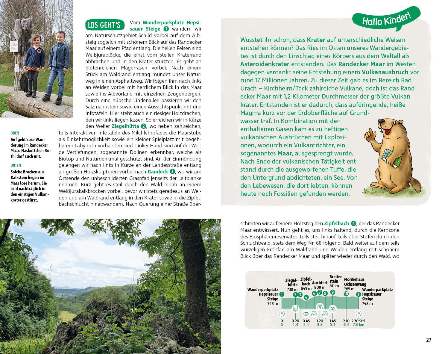 Beispielinhalt (Bild) ErlebnisWandern mit Kindern Schwäbische Alb Ost: