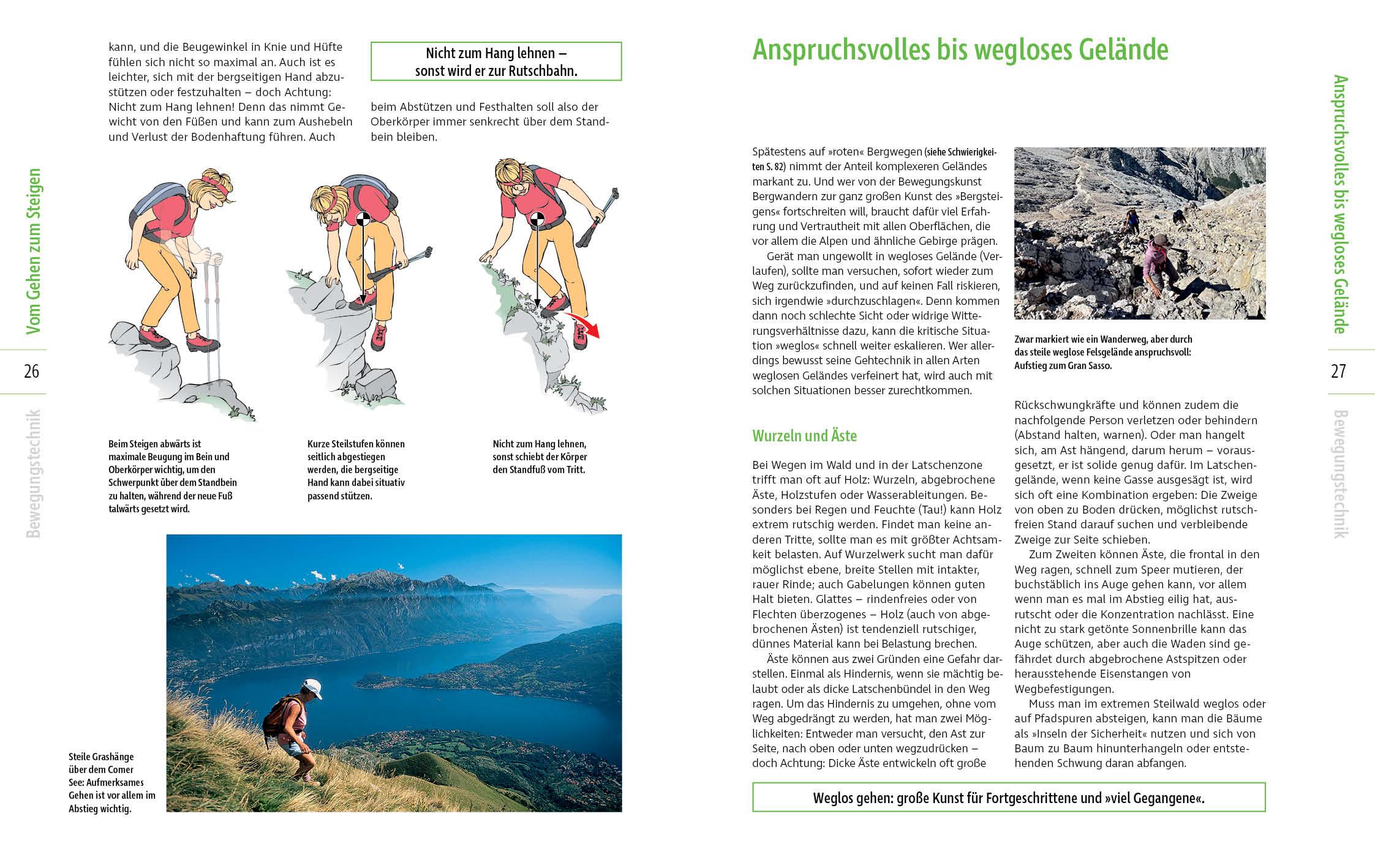 Beispielinhalt (Bild) Alpin-Lehrplan 1: Bergwandern - Trekking