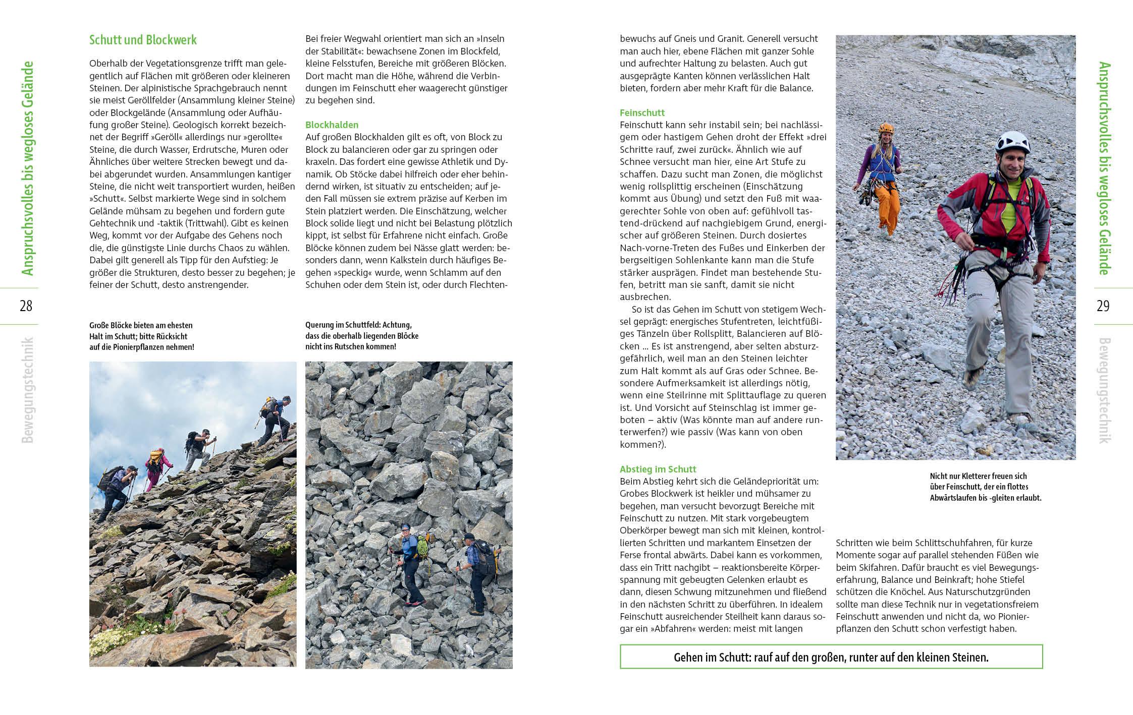 Beispielinhalt (Bild) Alpin-Lehrplan 1: Bergwandern - Trekking
