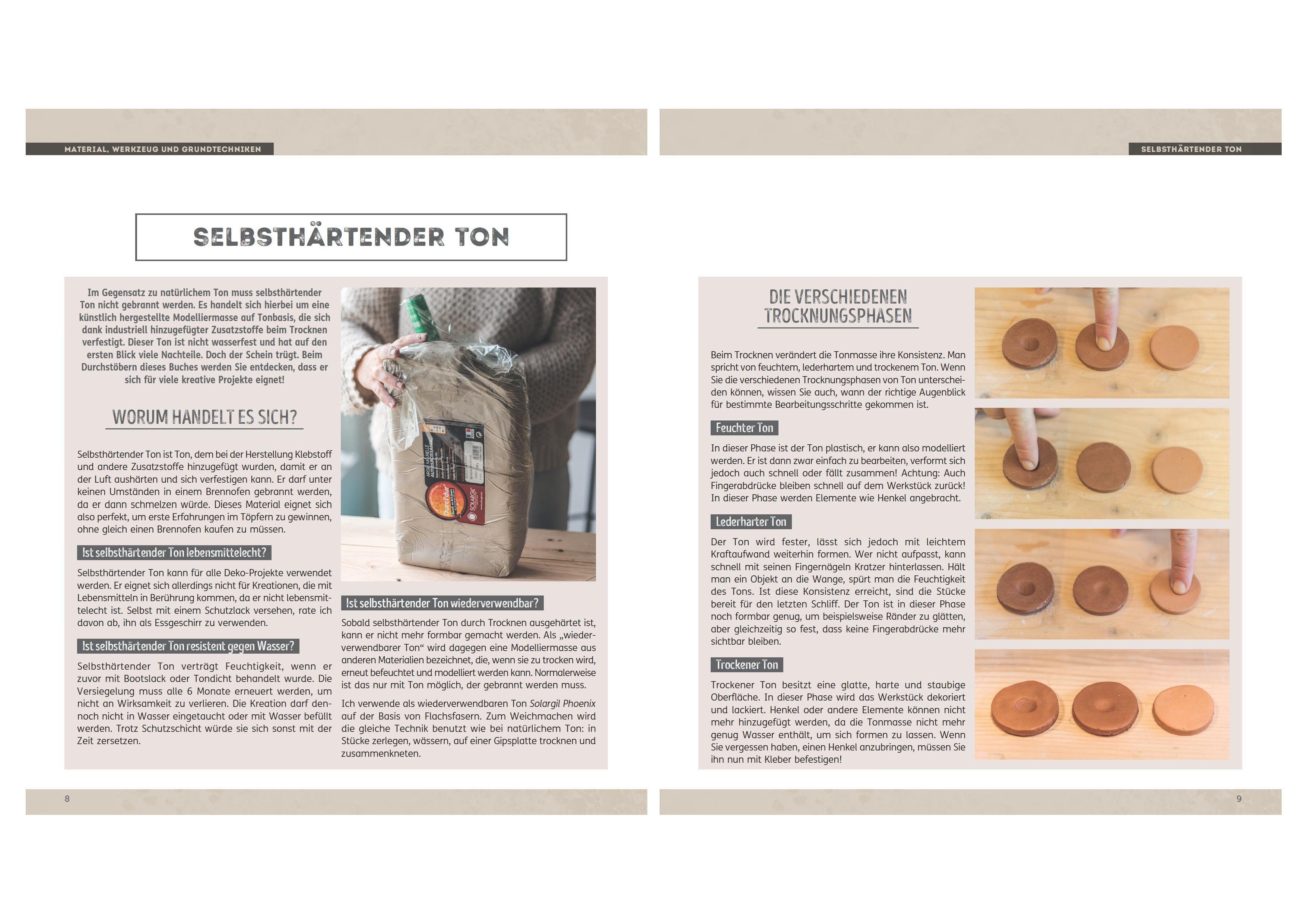 Beispielinhalt (Bild) Töpfern leicht gemacht - ohne Scheibe mit selbsthärtendem Ton