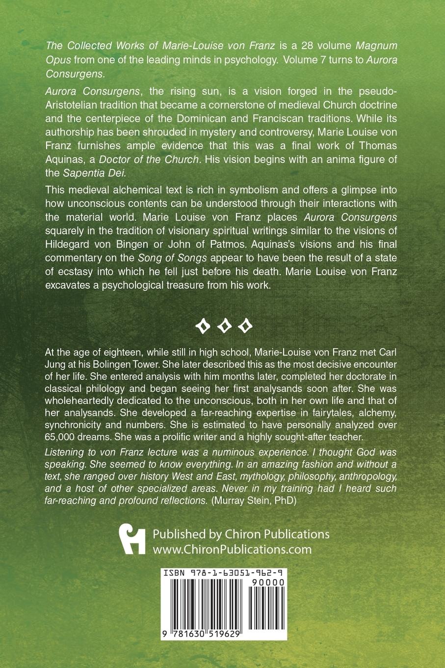 Rückseitencover Volume 7 of the Collected Works of Marie-Louise von Franz