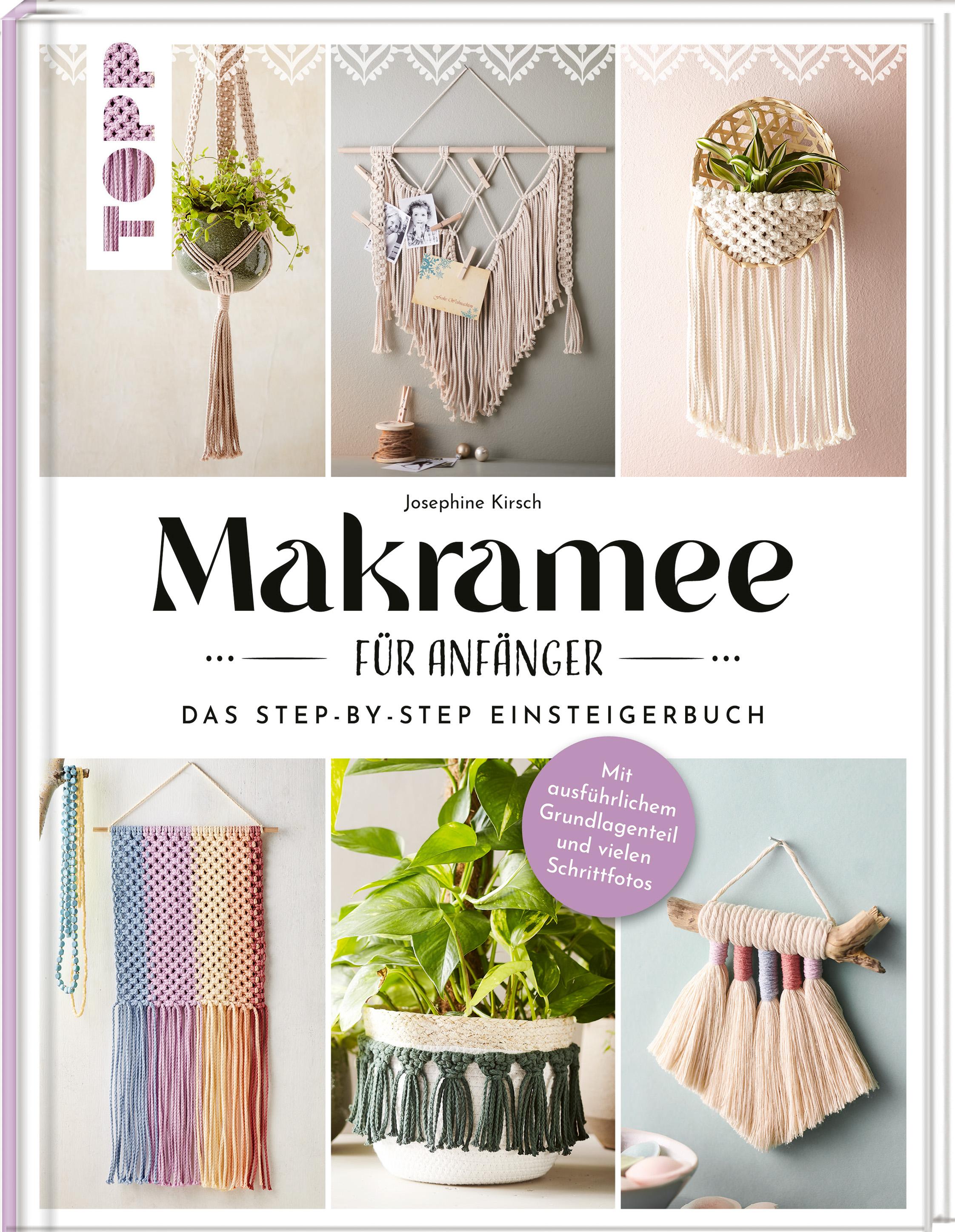 Vorderes Coverbild Makramee für Anfänger. Das Step-By-Step Einsteigerbuch