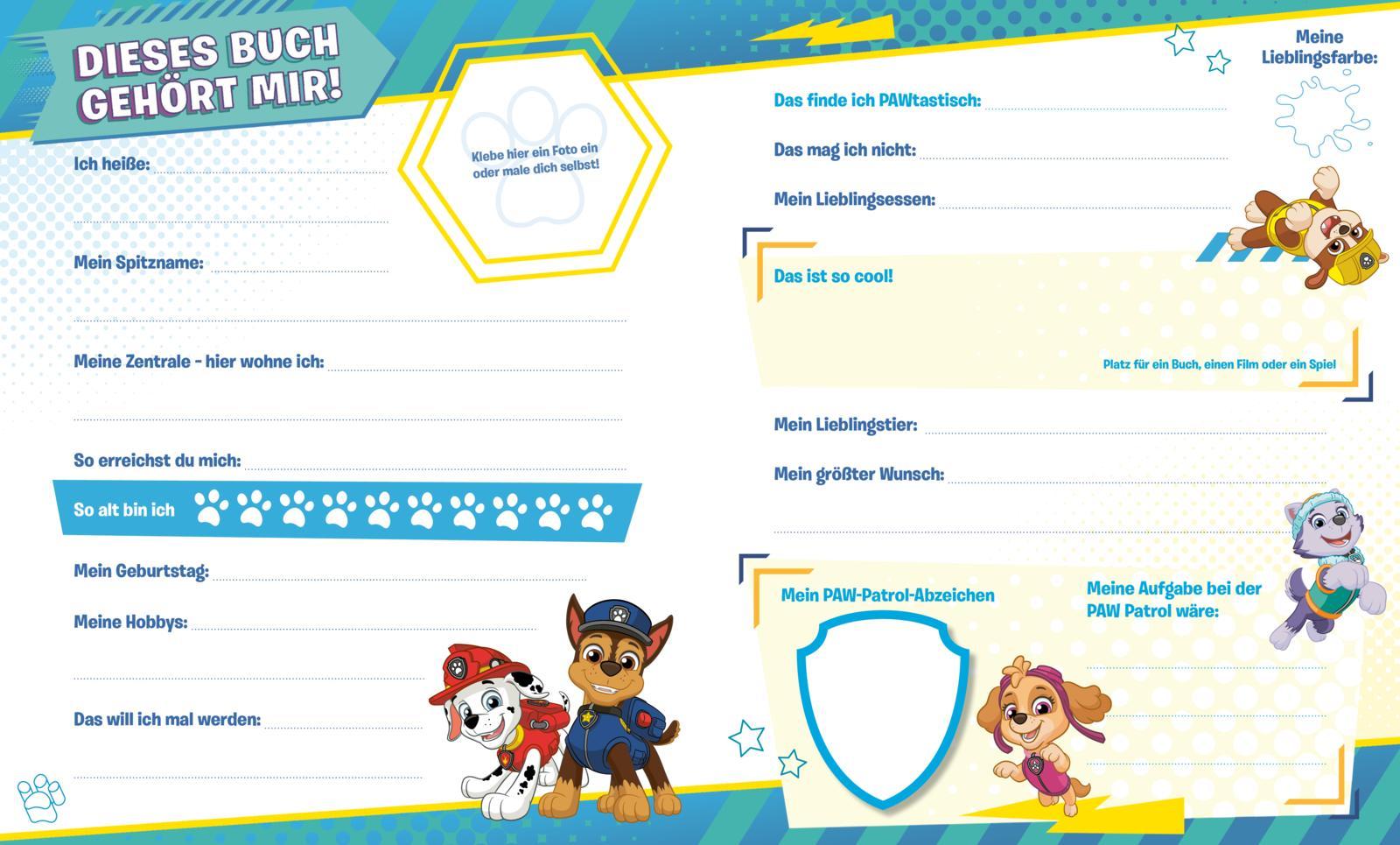 Beispielinhalt (Bild) PAW Patrol Mitmachbuch: Mein Freundebuch