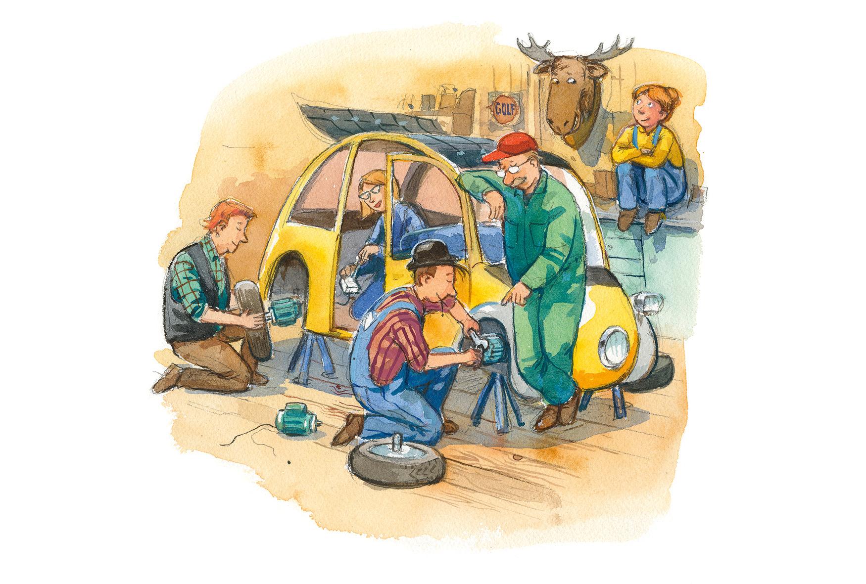 Beispielinhalt (Bild) Willy Werkel baut ein E-Auto