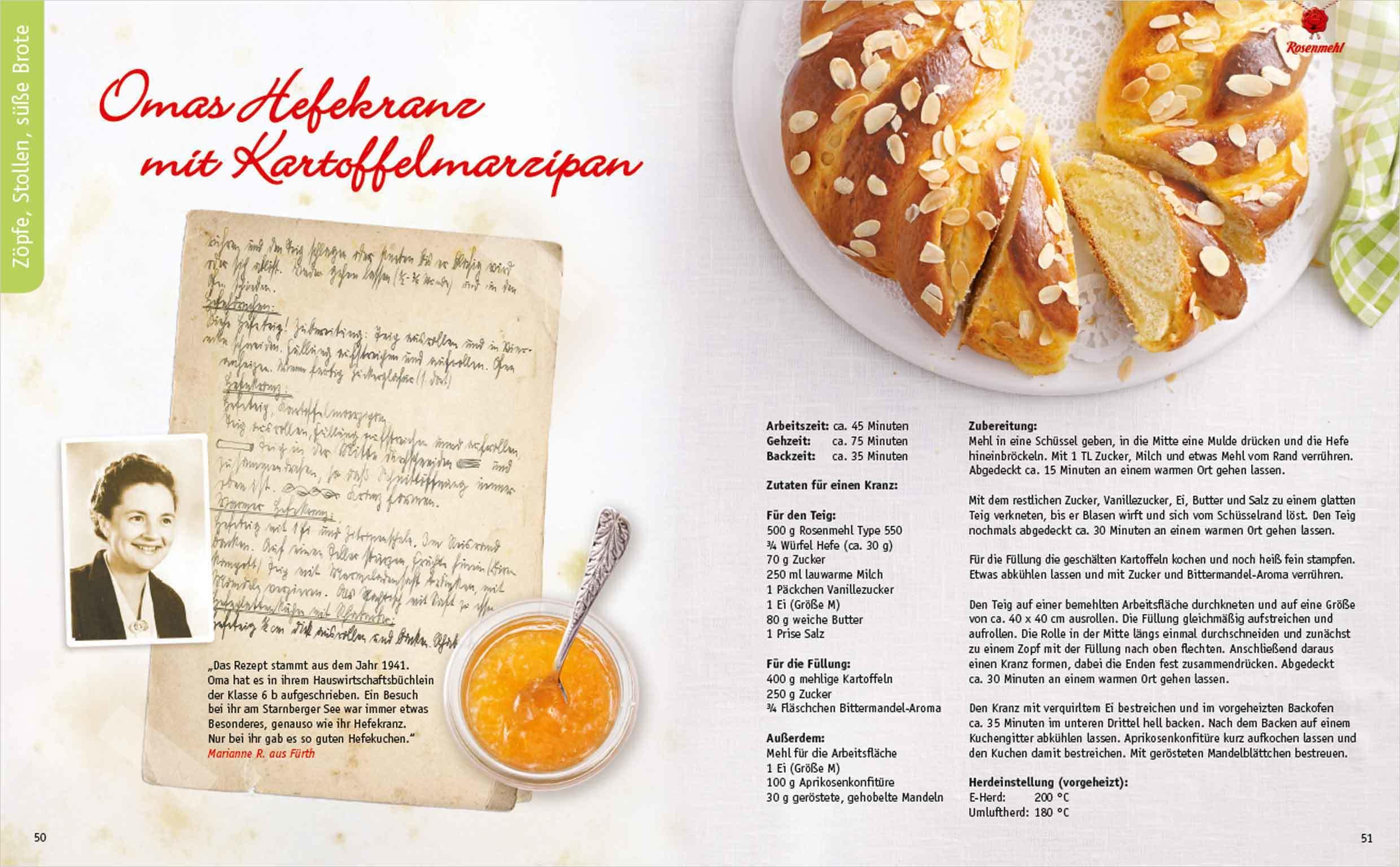 Beispielinhalt (Bild) Köstliches aus Hefeteig. Schätze aus Omas Backbuch. 86 fast vergessene Backrezepte