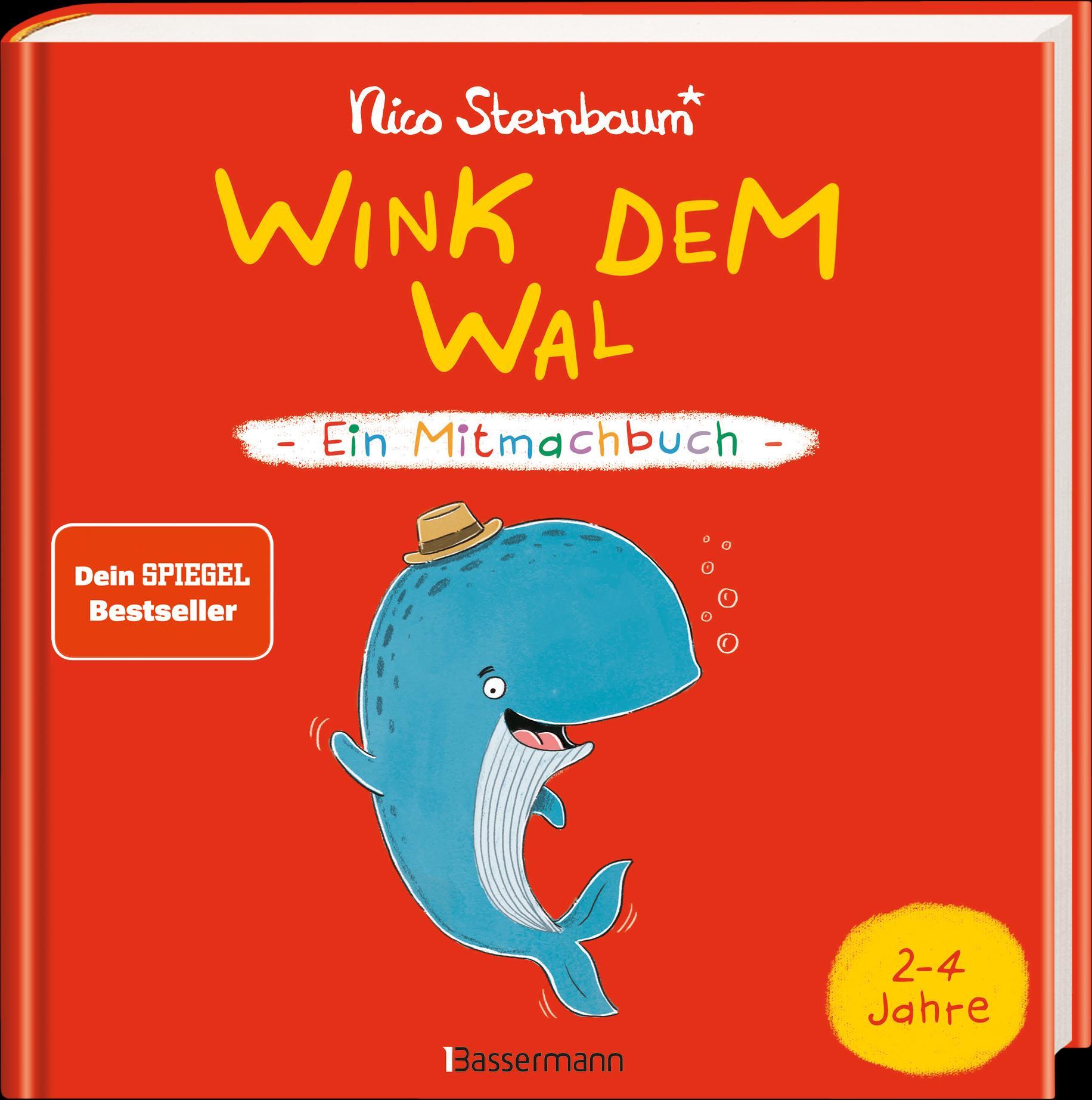 Beispielinhalt (Bild) Wink dem Wal - Ein Mitmachbuch zum Schütteln, Schaukeln, Pusten, Klopfen und sehen, was dann passiert