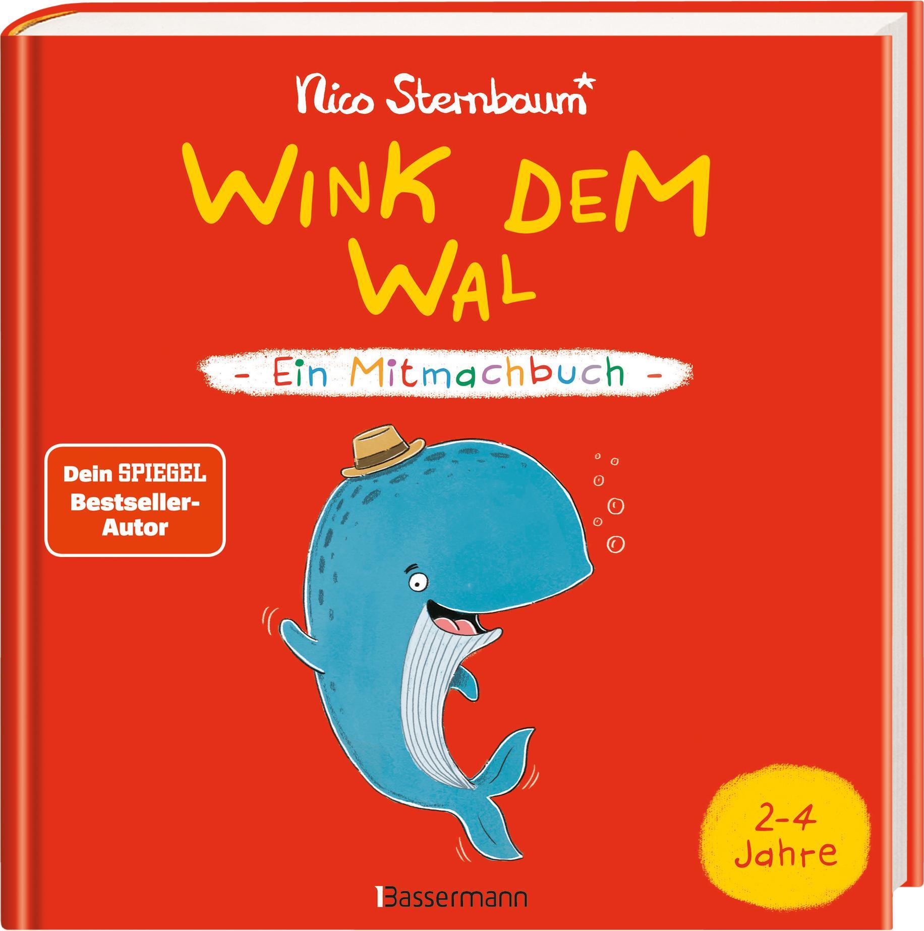 Beispielinhalt (Bild) Wink dem Wal - Ein Mitmachbuch zum Schütteln, Schaukeln, Pusten, Klopfen und sehen, was dann passiert