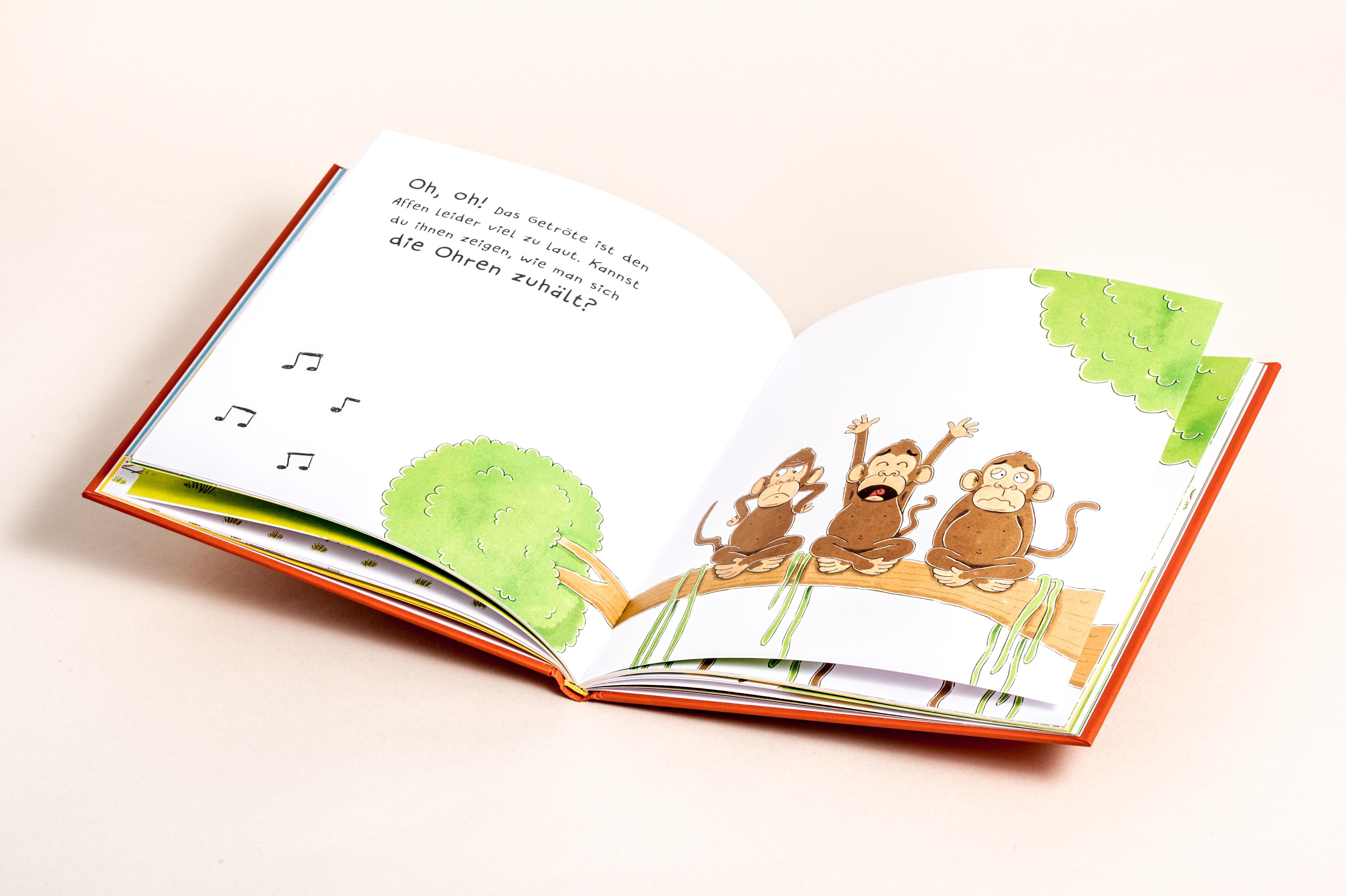 Beispielinhalt (Bild) Wink dem Wal - Ein Mitmachbuch zum Schütteln, Schaukeln, Pusten, Klopfen und sehen, was dann passiert