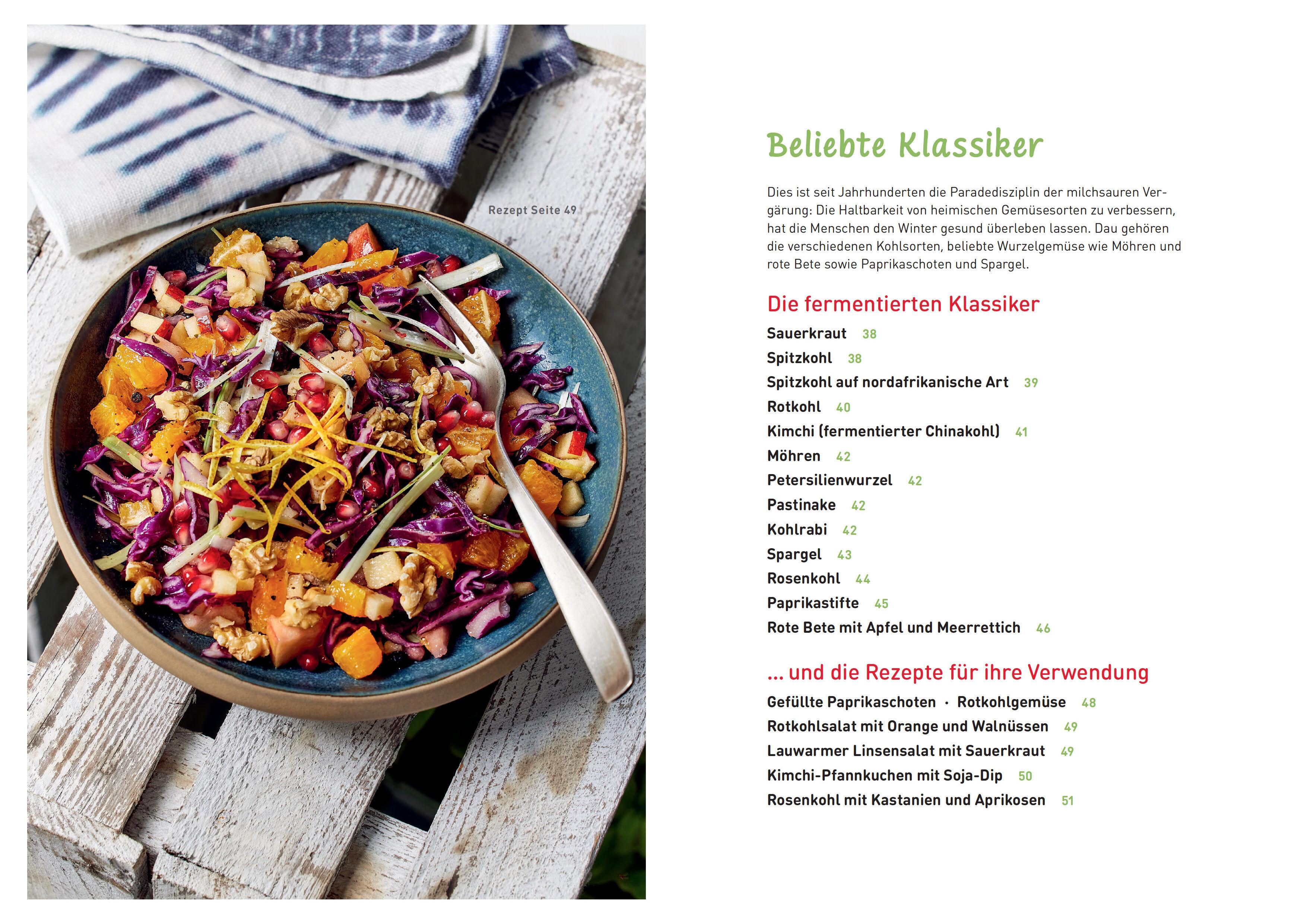 Beispielinhalt (Bild) Gemüse und Salat fermentieren. Die besten Rezepte für milchsauer Eingelegtes