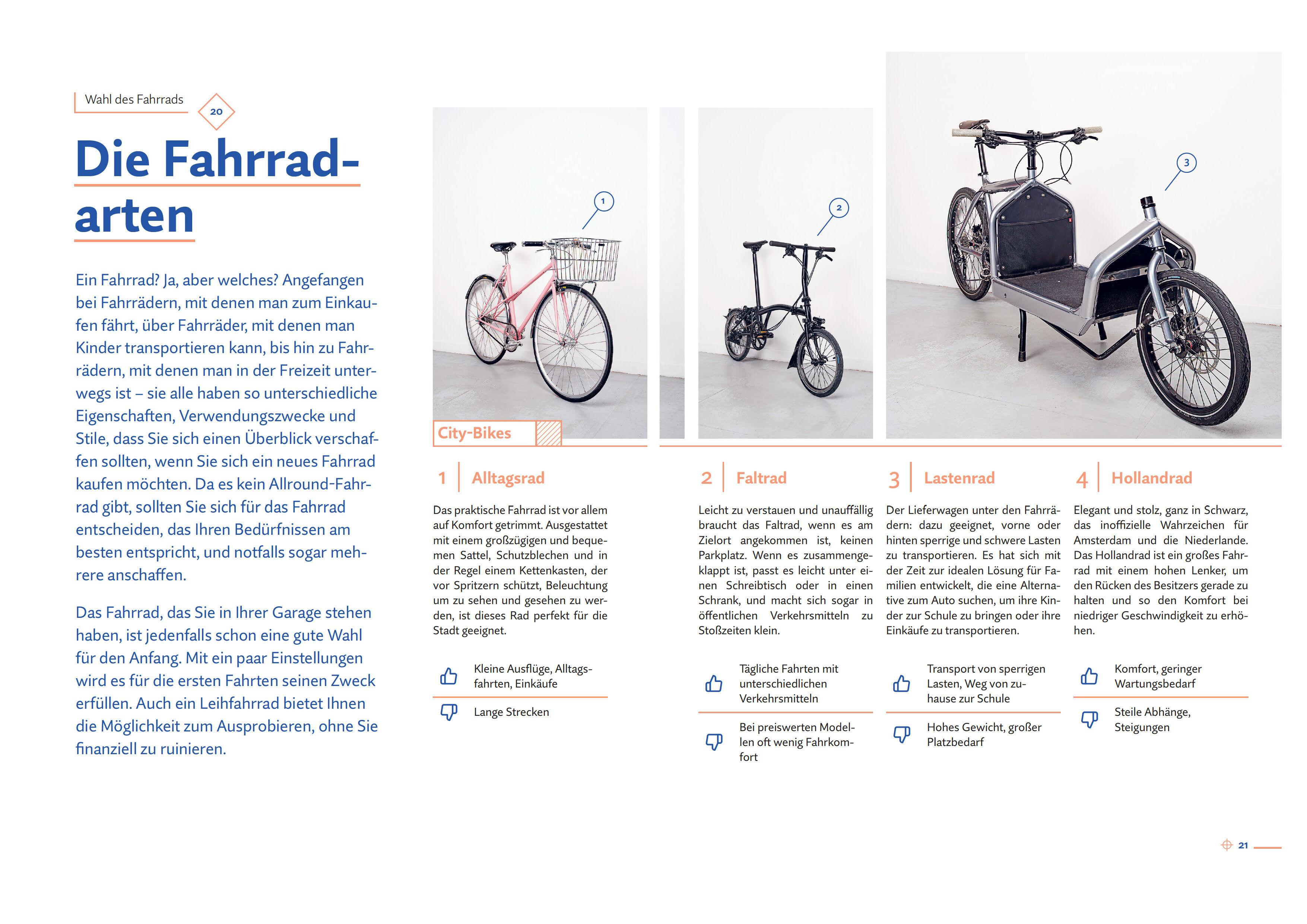Beispielinhalt (Bild) Das Fahrradbuch. Auswahl, Ausrüstung, Pflege, Reparatur, Wartung, Technik, Anschaffung, Ausstattung und Zubehör