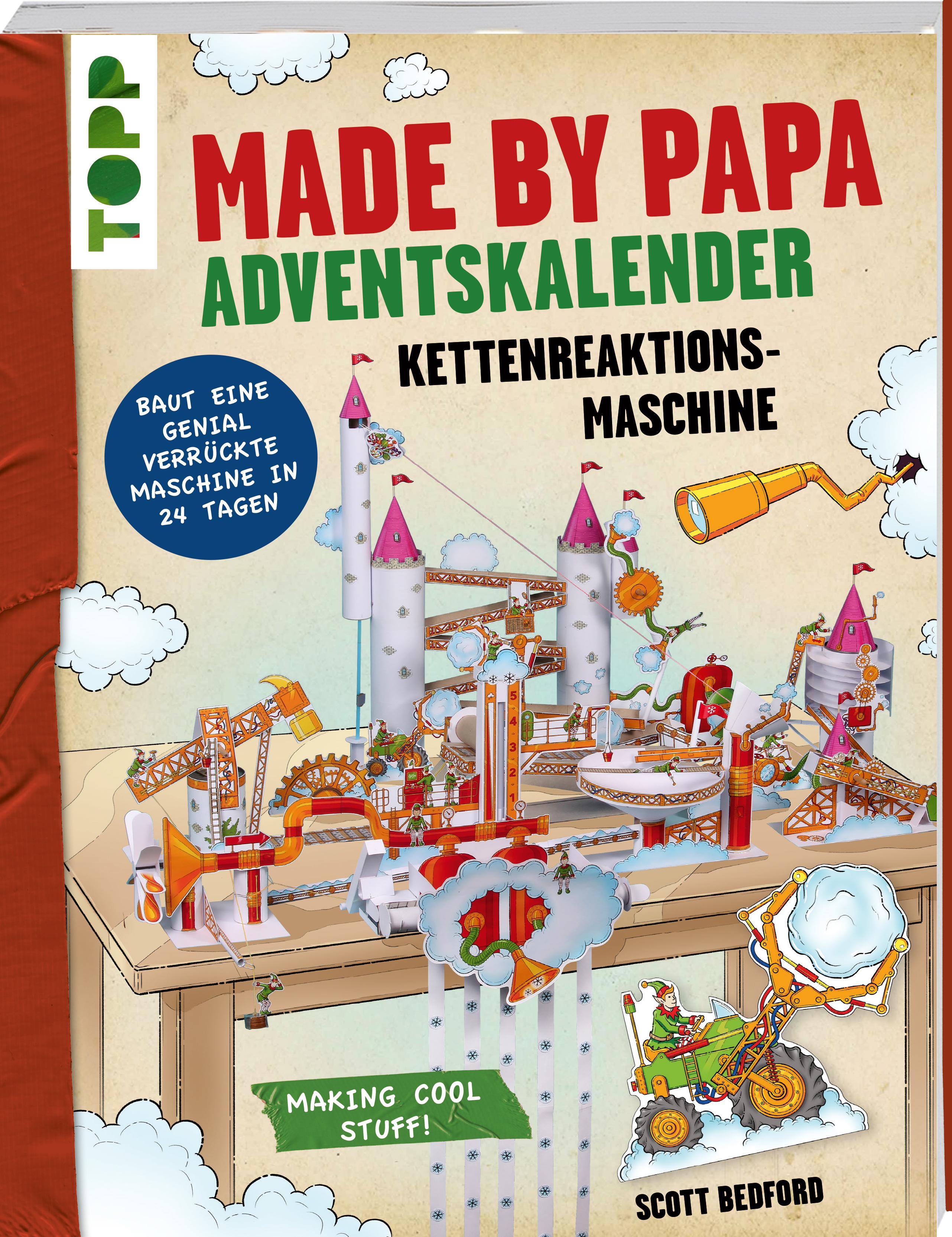 Vorderes Coverbild Made by Papa Adventskalender Kettenreaktionsmaschine