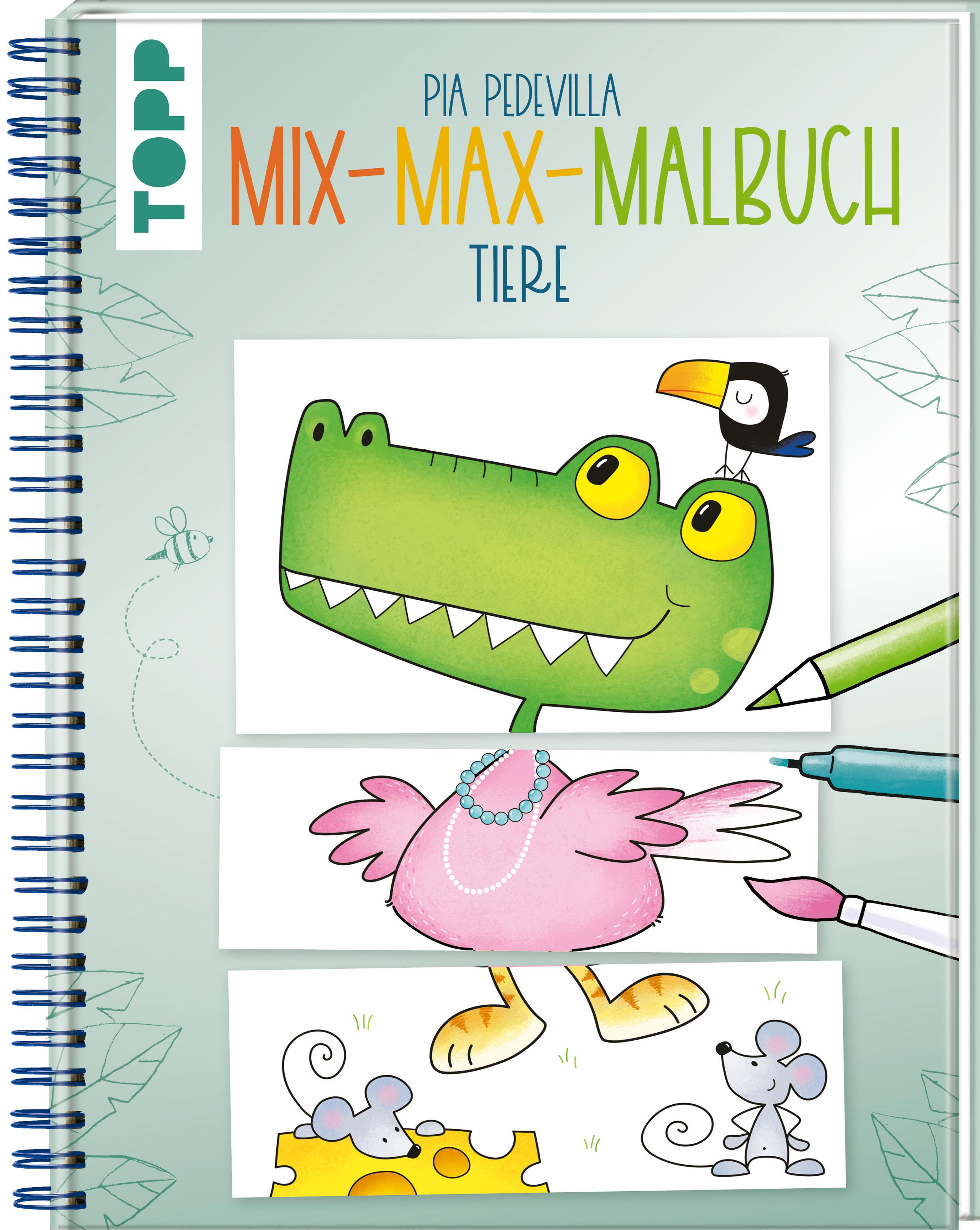Vorderes Coverbild Mix-Max-Malbuch Tiere