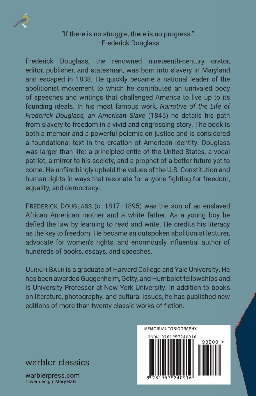 Rückseitencover Narrative of the Life of Frederick Douglass, An American Slave (Warbler Classics Annotated Edition)