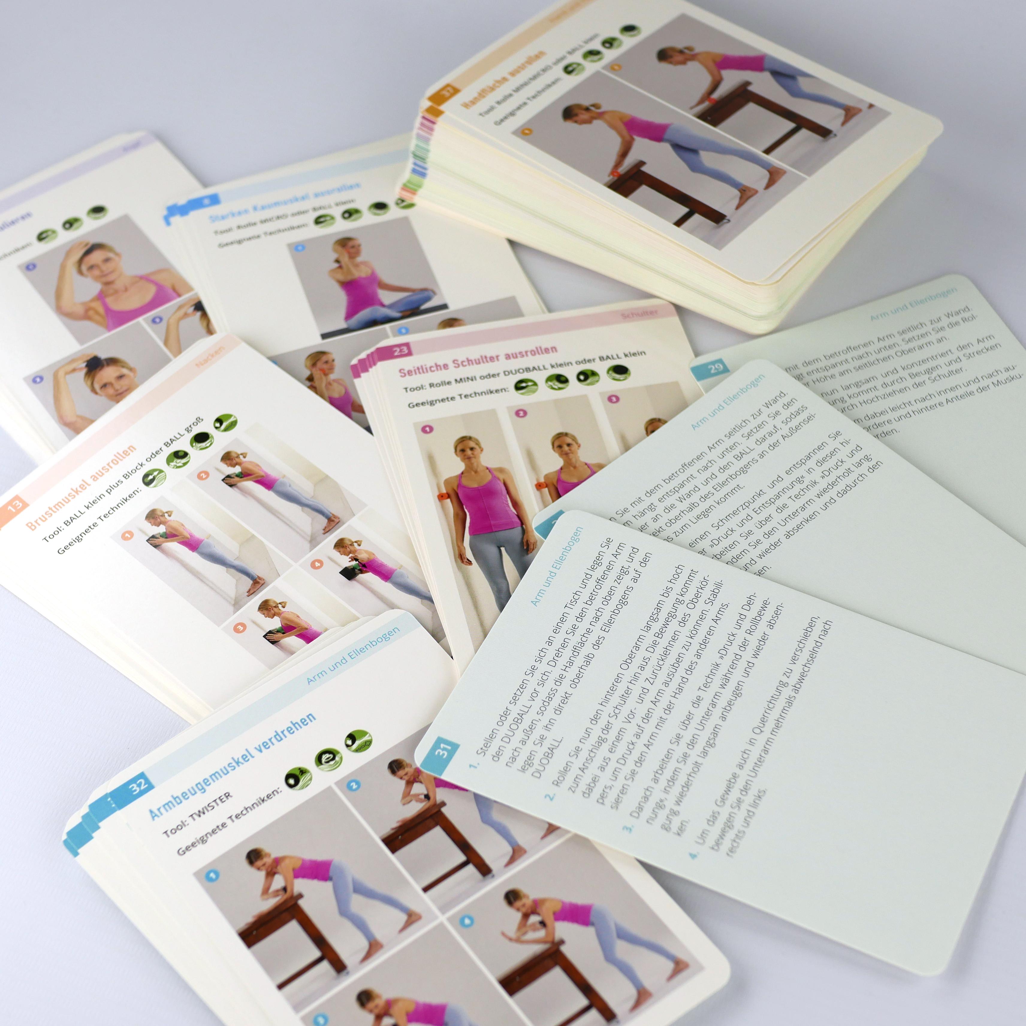 Beispielinhalt (Bild) Schmerzen selbst behandeln mit BLACKROLL® - Kartenset