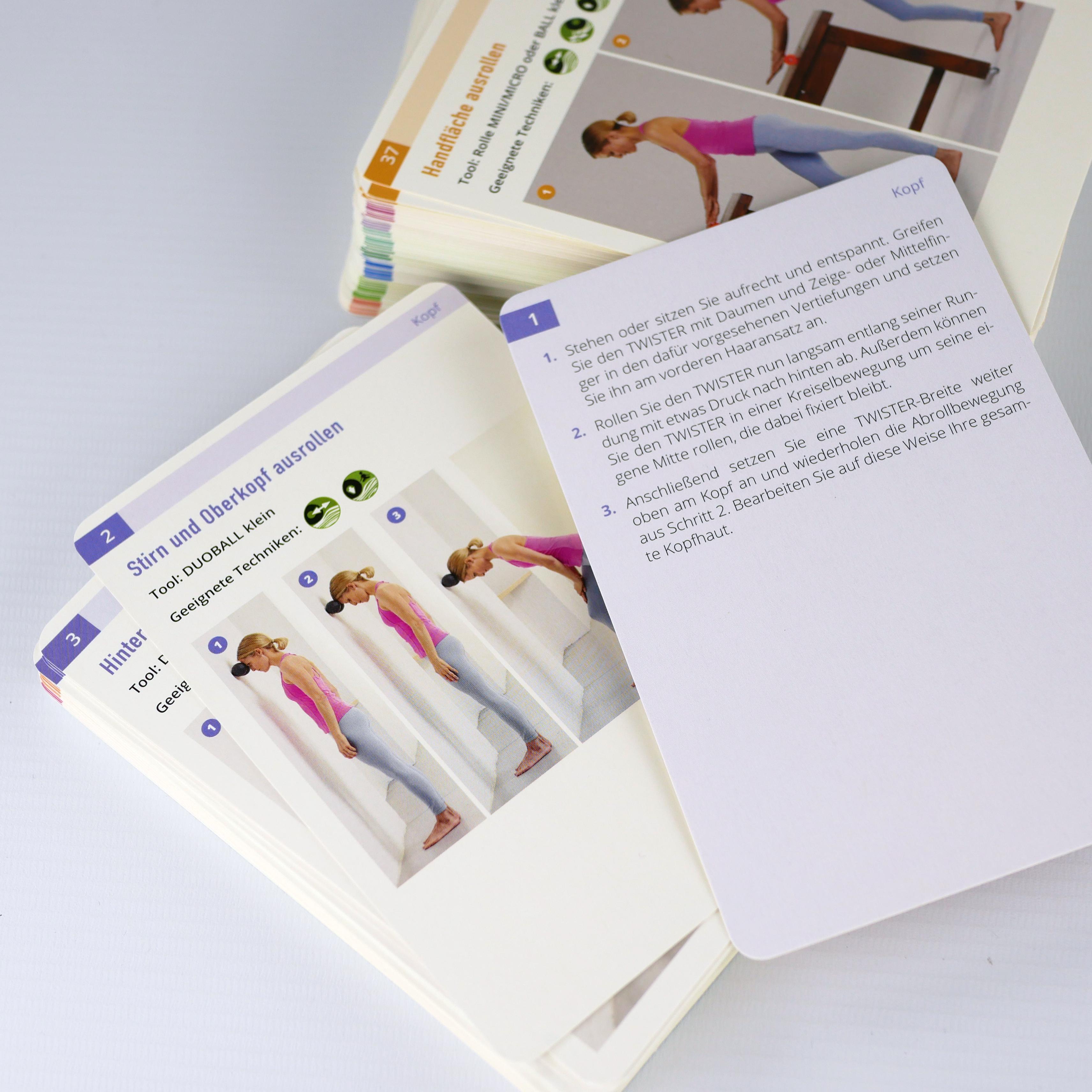 Beispielinhalt (Bild) Schmerzen selbst behandeln mit BLACKROLL® - Kartenset