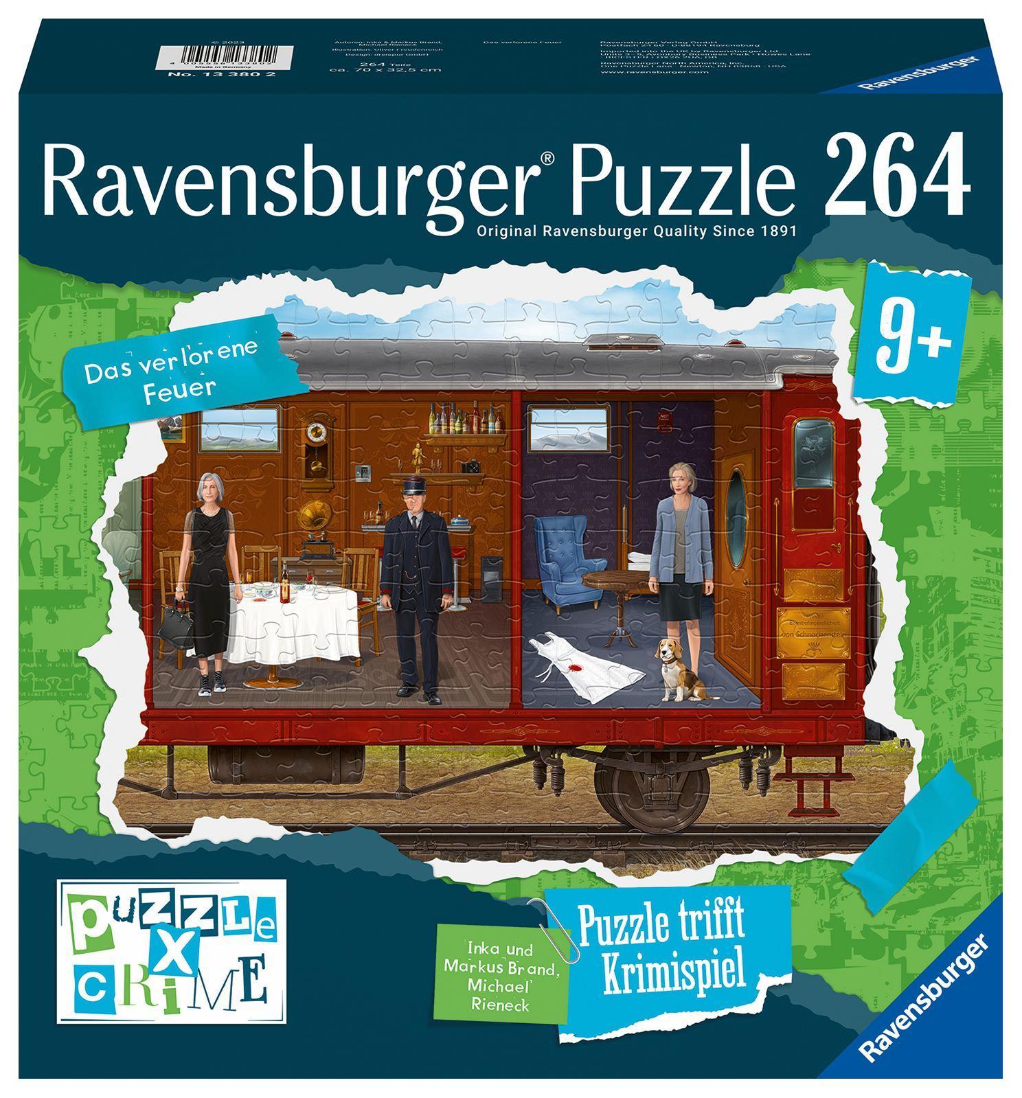 Vorderes Coverbild Ravensburger Puzzle X Crime Kids - Das verlorene Feuer - 264 Teile Puzzle-Krimispiel für 1- 4 junge Detektive ab 9 Jahren