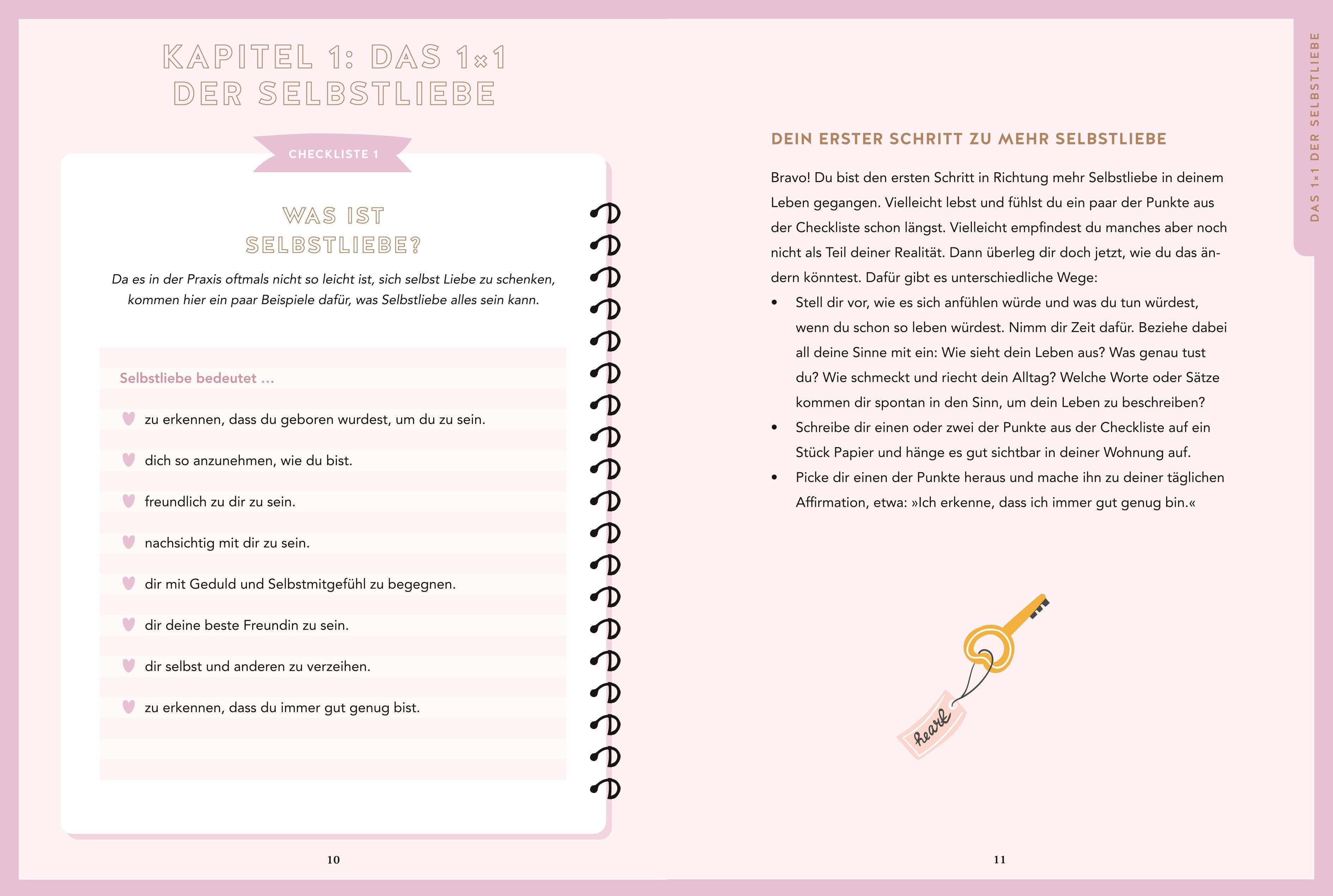 Beispielinhalt (Bild) Selbstliebe in 50 Checklisten