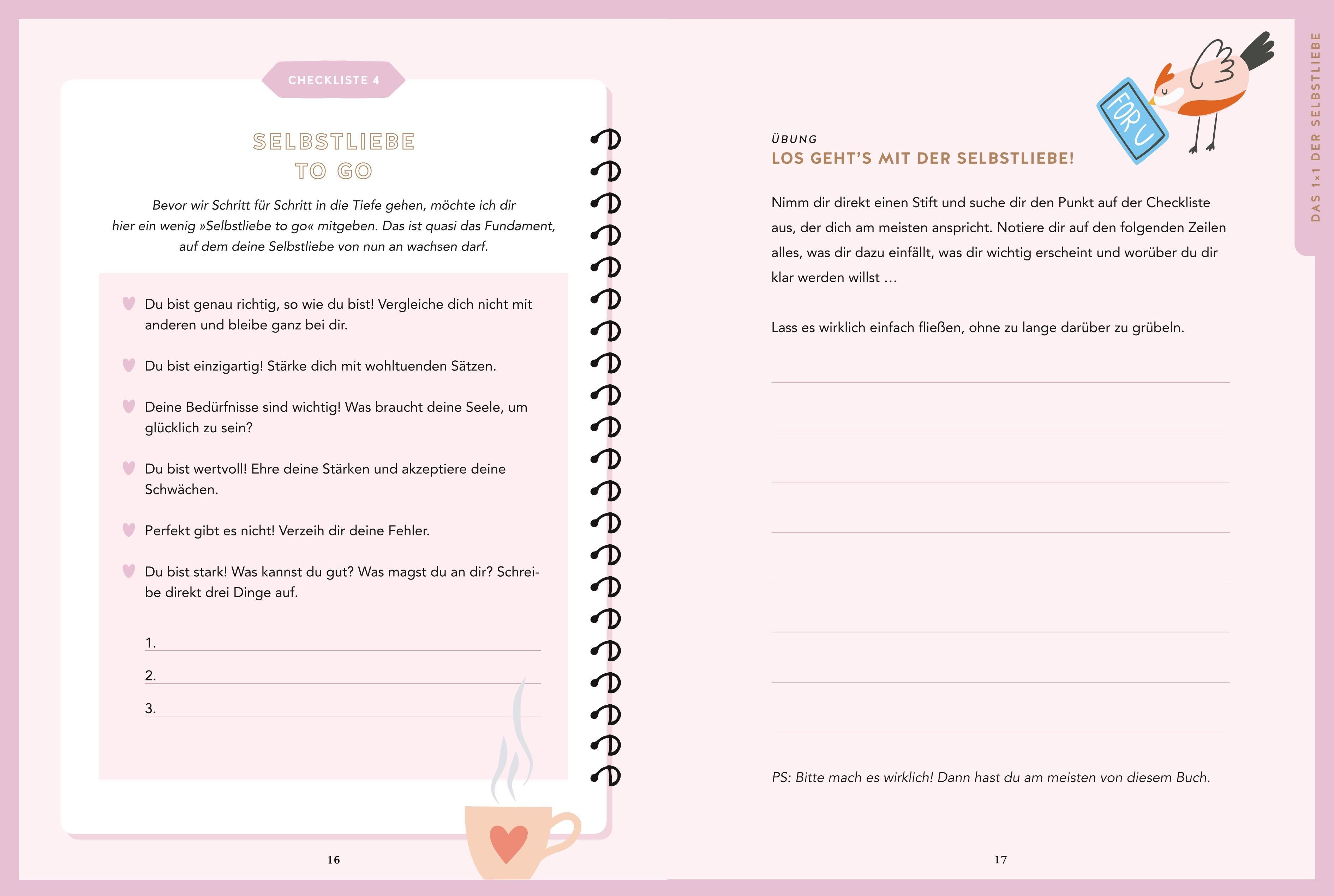 Beispielinhalt (Bild) Selbstliebe in 50 Checklisten