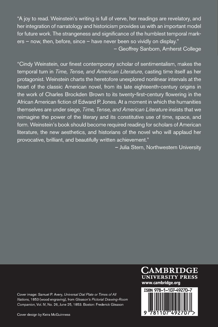 Rückseitencover Time, Tense, and American Literature