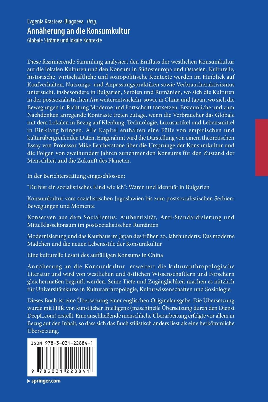 Rückseitencover Annäherung an die Konsumkultur